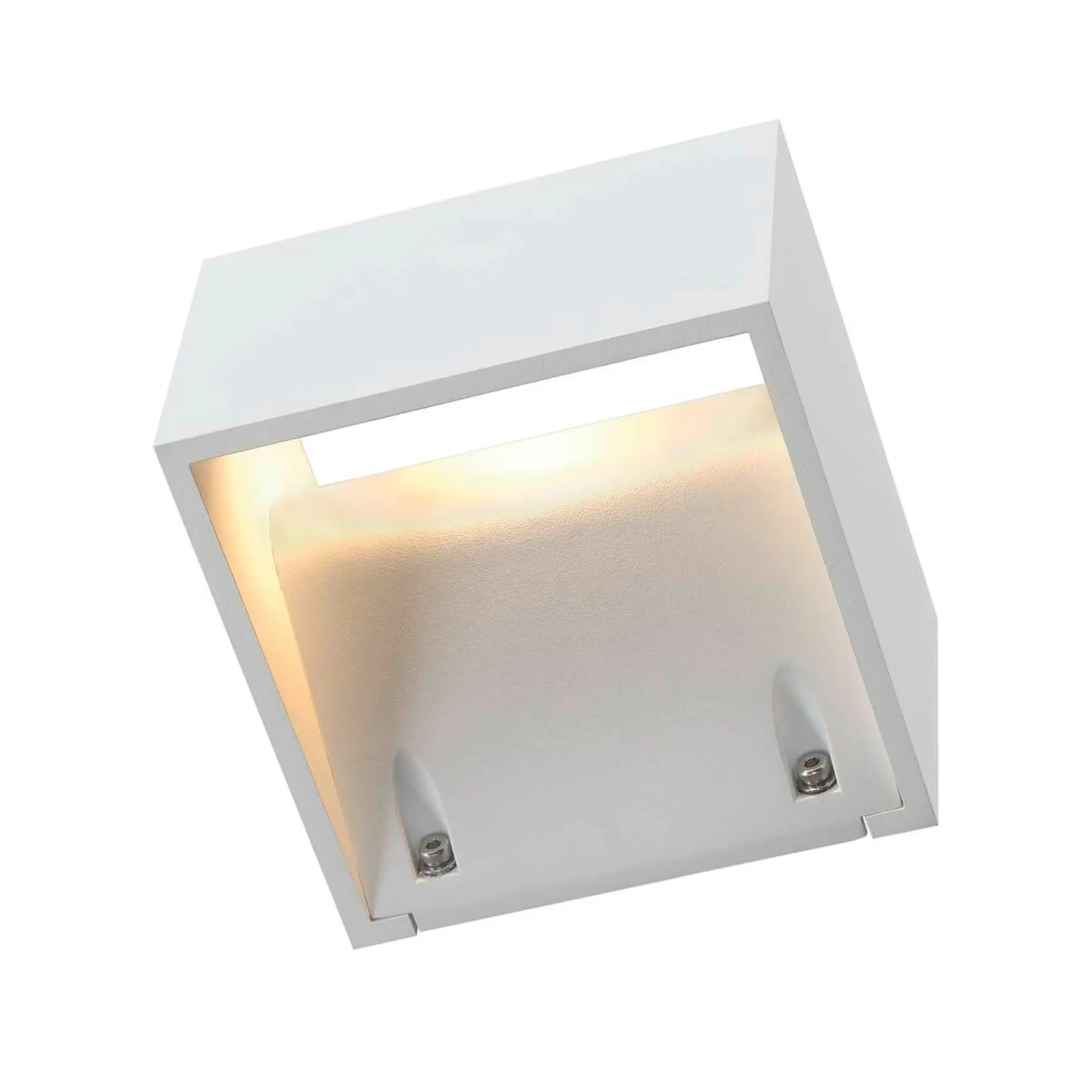 BIG WHITE SLV LOGS WALL, venkovní nástěnné svítidlo, LED, 3000K, IP44, hranaté, bílé, 8 W 232101