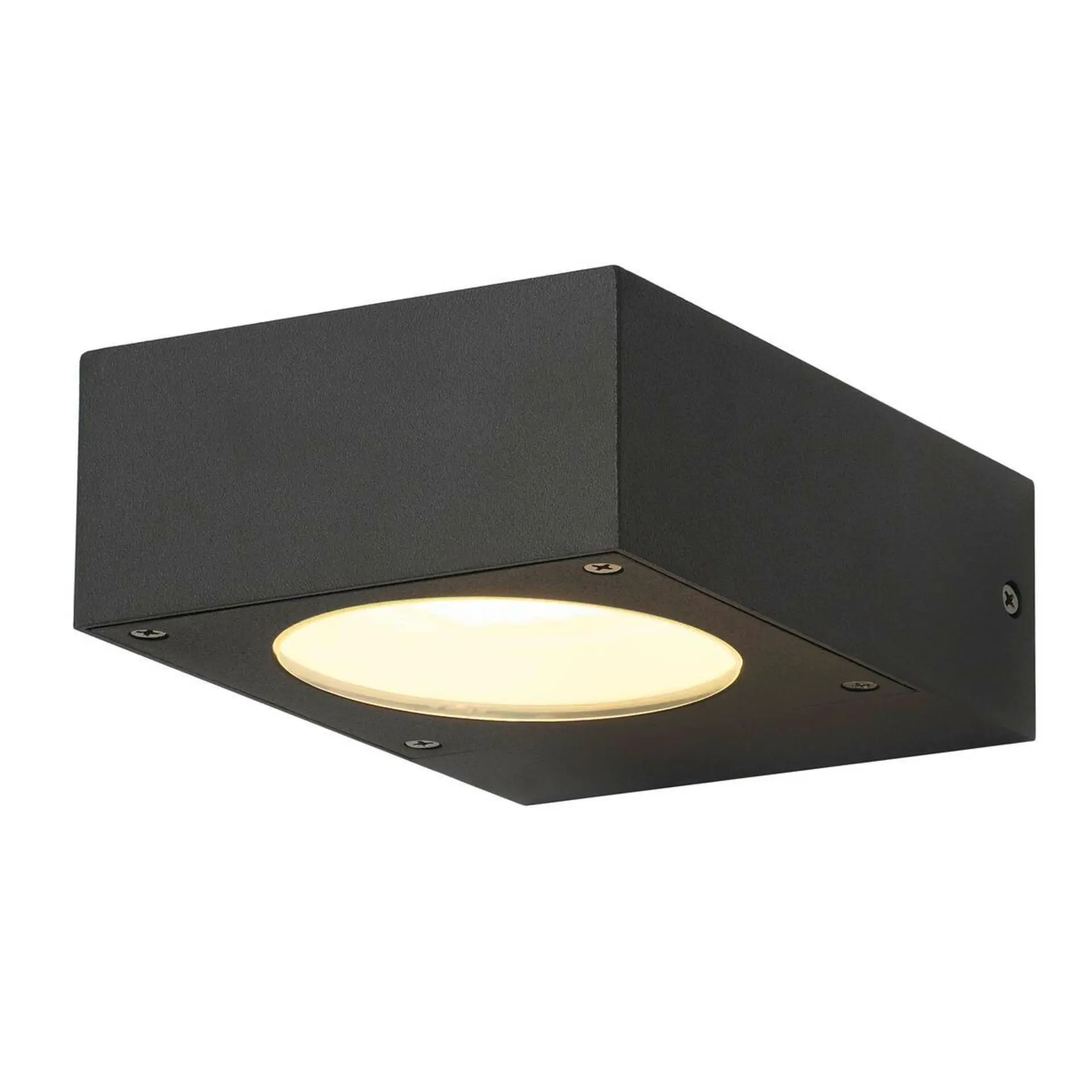 BIG WHITE SLV QUADRASYL WL 15, venkovní nástěnné svítidlo, úsporná žárovka GX53, IP44, hranaté, D/Š/V 15/12/5,5 cm, antracit, max. 1