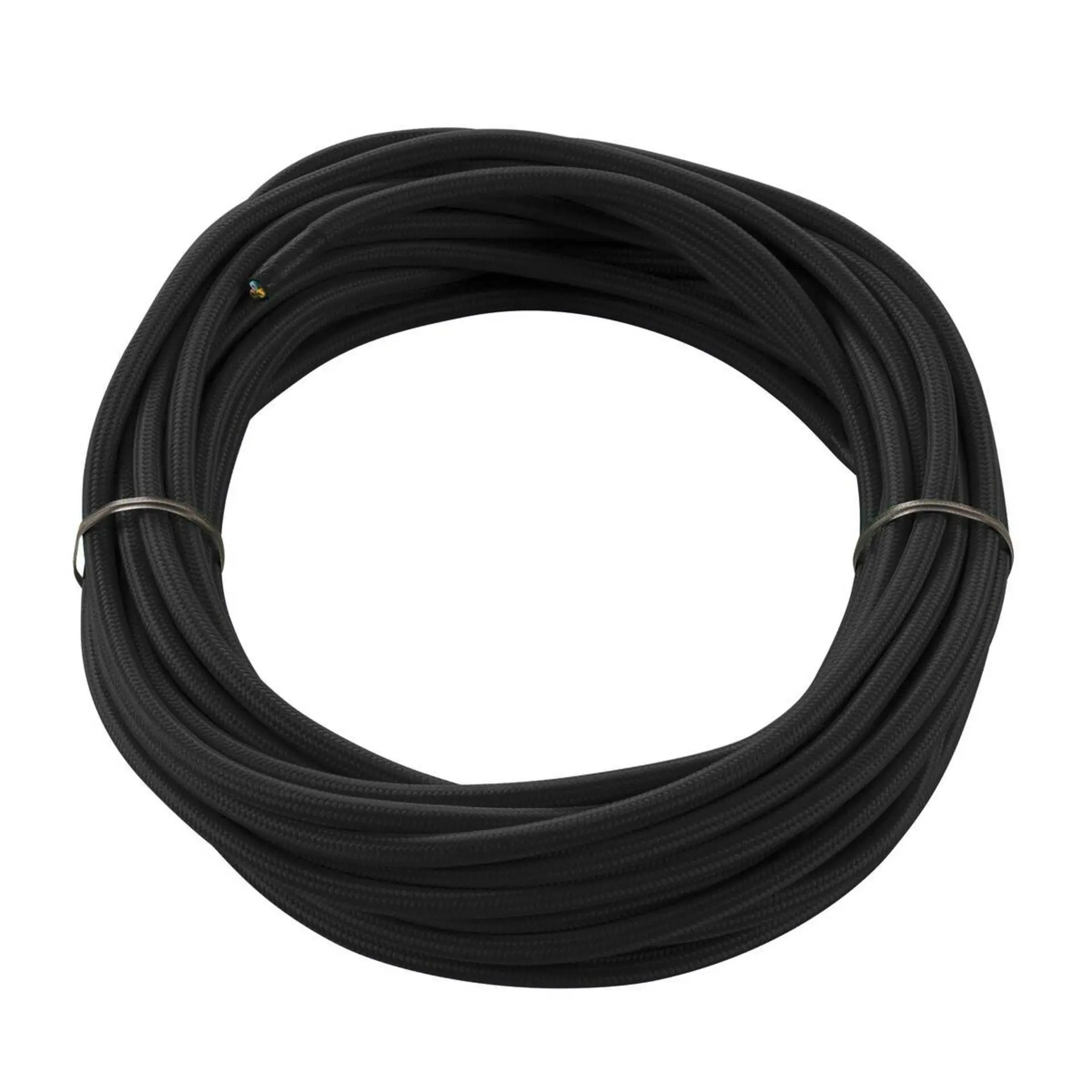 BIG WHITE SLV VEDENÍ PVC S LÁTKOVÝM PLÁŠTĚM, 3pólové, 10 m, černé 961270