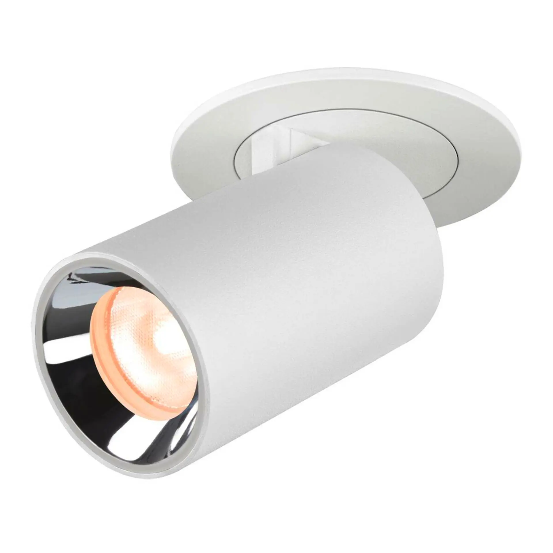 LA 1006884 NUMINOS® PROJECTOR XS stropní zápustné svítidlo, 2700 K, 55°, válcové, bílé/chrom - BIG WHITE (SLV)