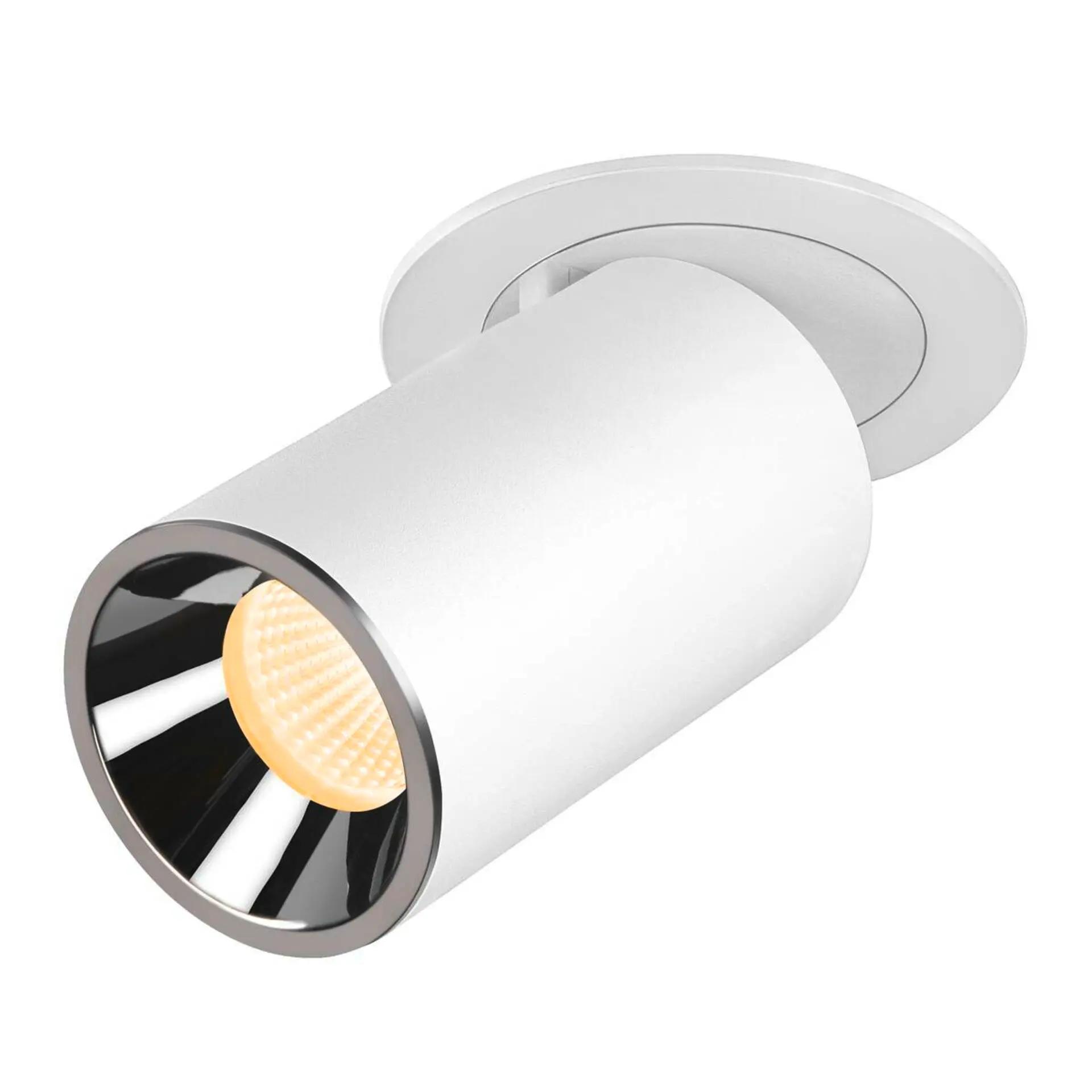 LA 1007007 NUMINOS® PROJECTOR M stropní zápustné svítidlo, 3000 K, 40°, válcové, bílé/chrom - BIG WHITE (SLV)