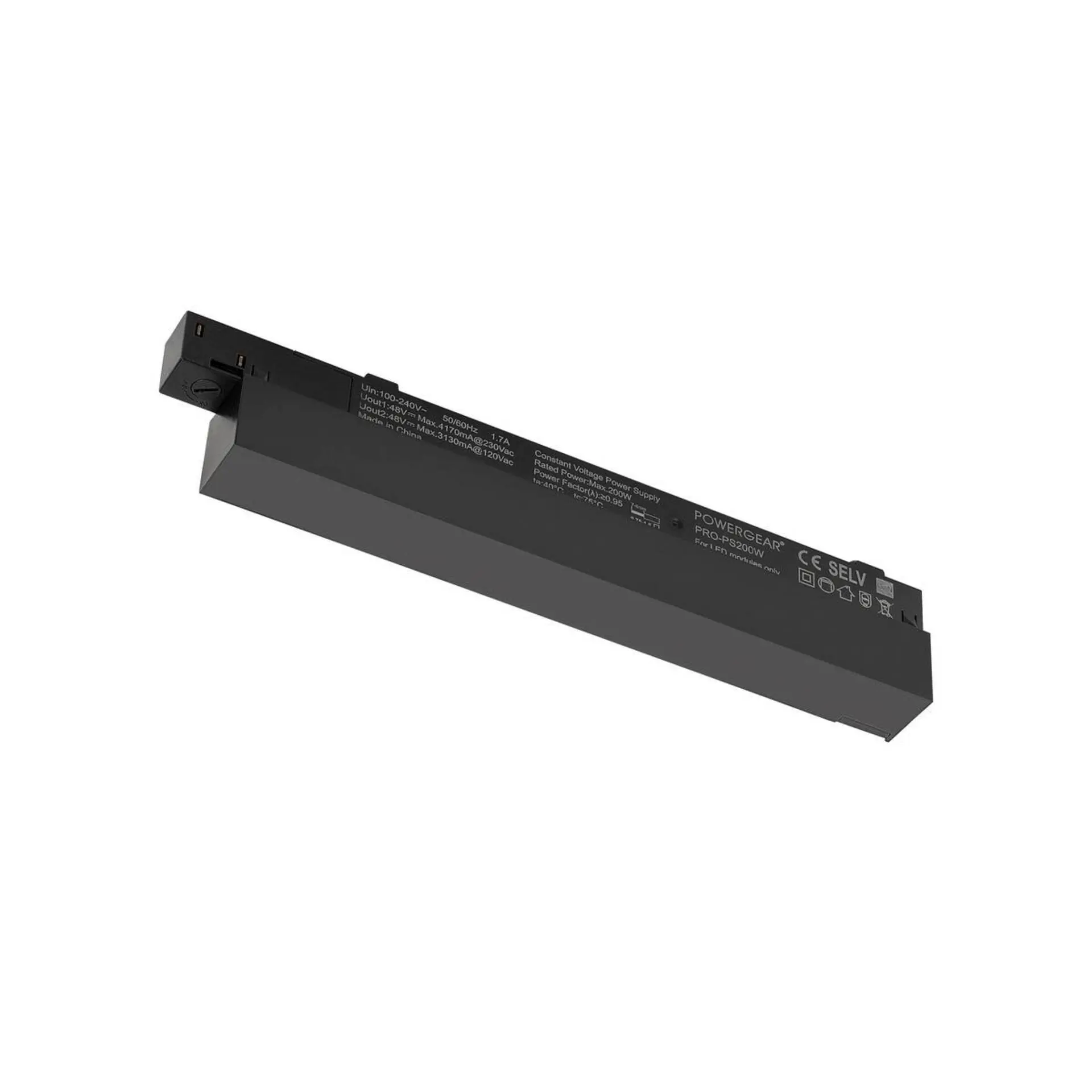 BIG WHITE SLV 48V SYSTÉM Intrack LED driver, 48 VDC, 200 W, On/Off, svorka pro připojovací kabel 220-240 VAC, kabelová šachta, černý 1007874