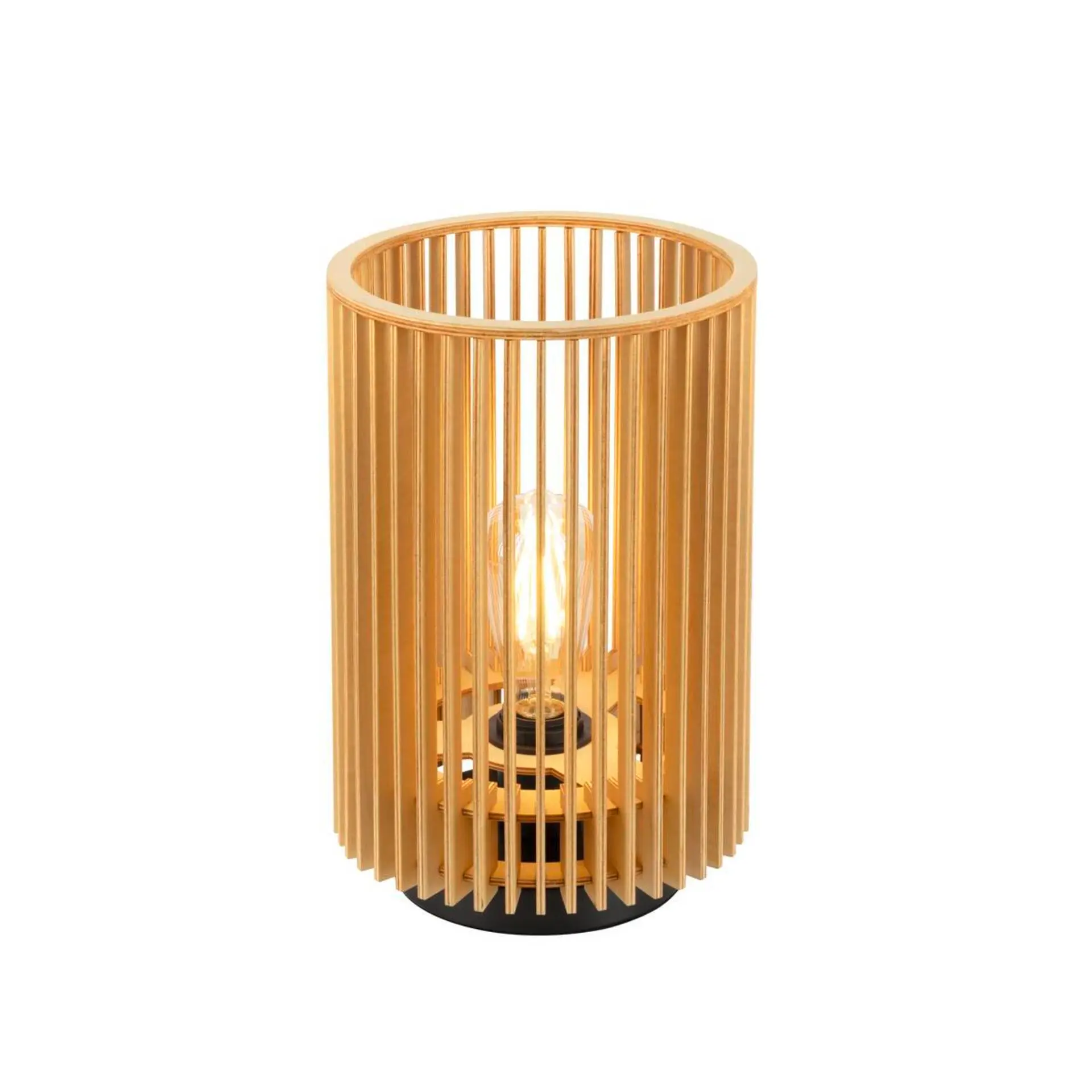 BIG WHITE SLV WUD TL E27, stolní lampa, válcové, 1 x max. 40 W, přírodní 1010402