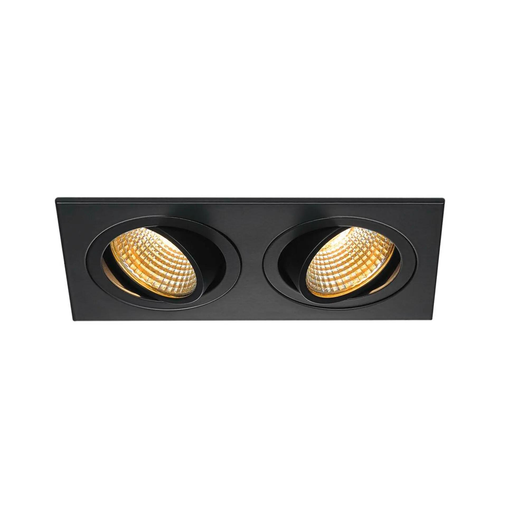 BIG WHITE SLV SADA NEW TRIA 2, vestavné svítidlo, dvě žárovky, LED, 2700K, obdélníkové, černé matné, 38°, 15 W