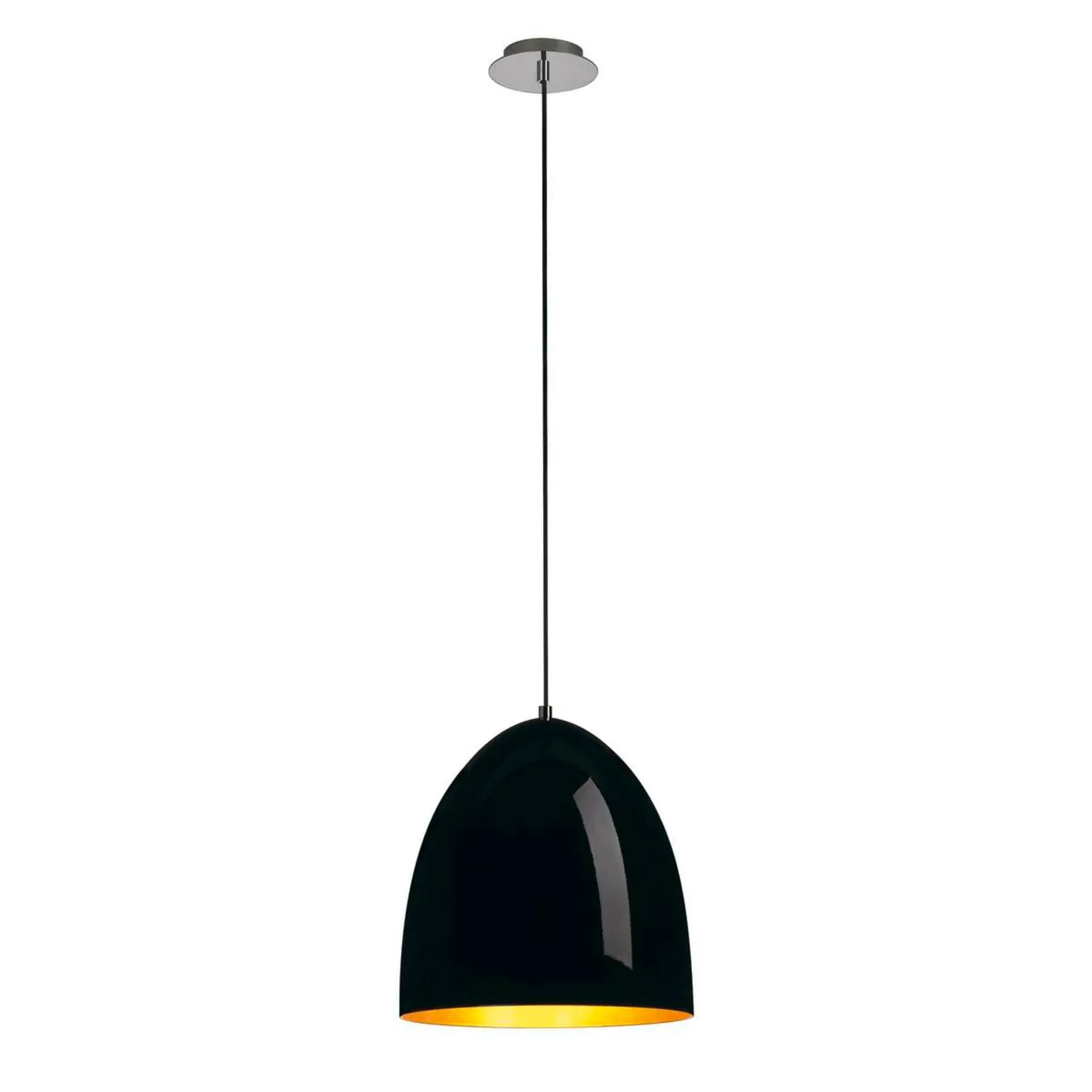 BIG WHITE SLV PARA CONE 30, závěsné svítidlo, A60, kulaté, černé/zlaté, pr. 30 cm, max. 60 W 133060