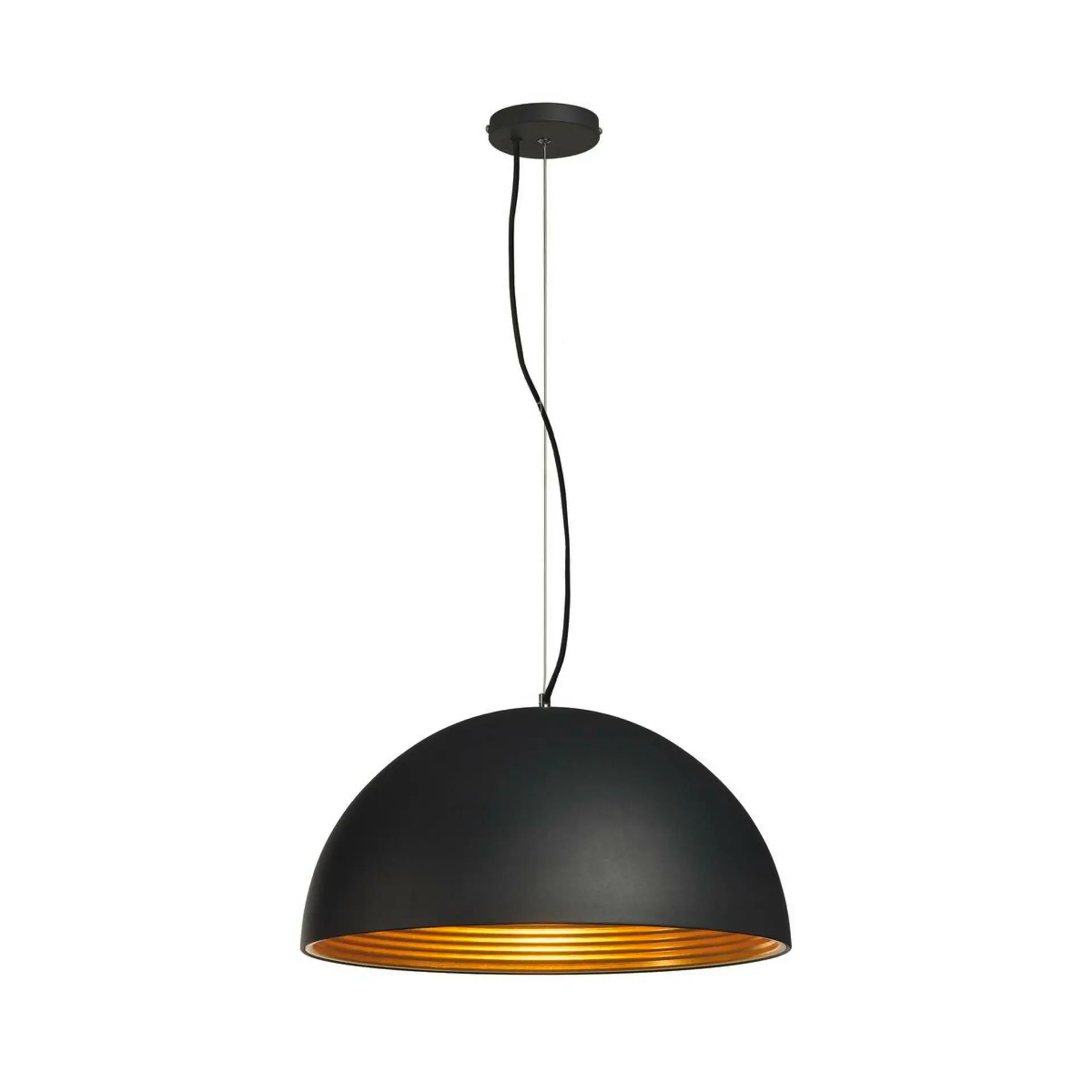 BIG WHITE SLV FORCHINI M PD-1, závěsné svítidlo, A60, kulaté, černé/zlaté, pr. 50 cm, max. 40 W 155930