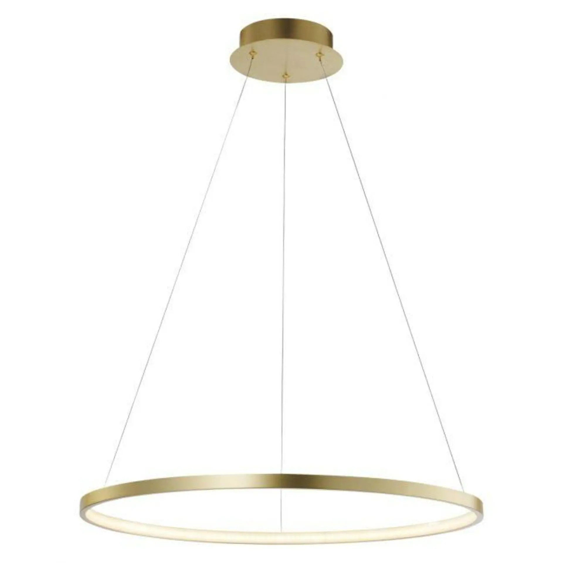 LEUCHTEN DIREKT is JUST LIGHT LED závěsné svítidlo ve zlaté barvě se světelným kruhem a teple bílou barvou světla 33W 3000K