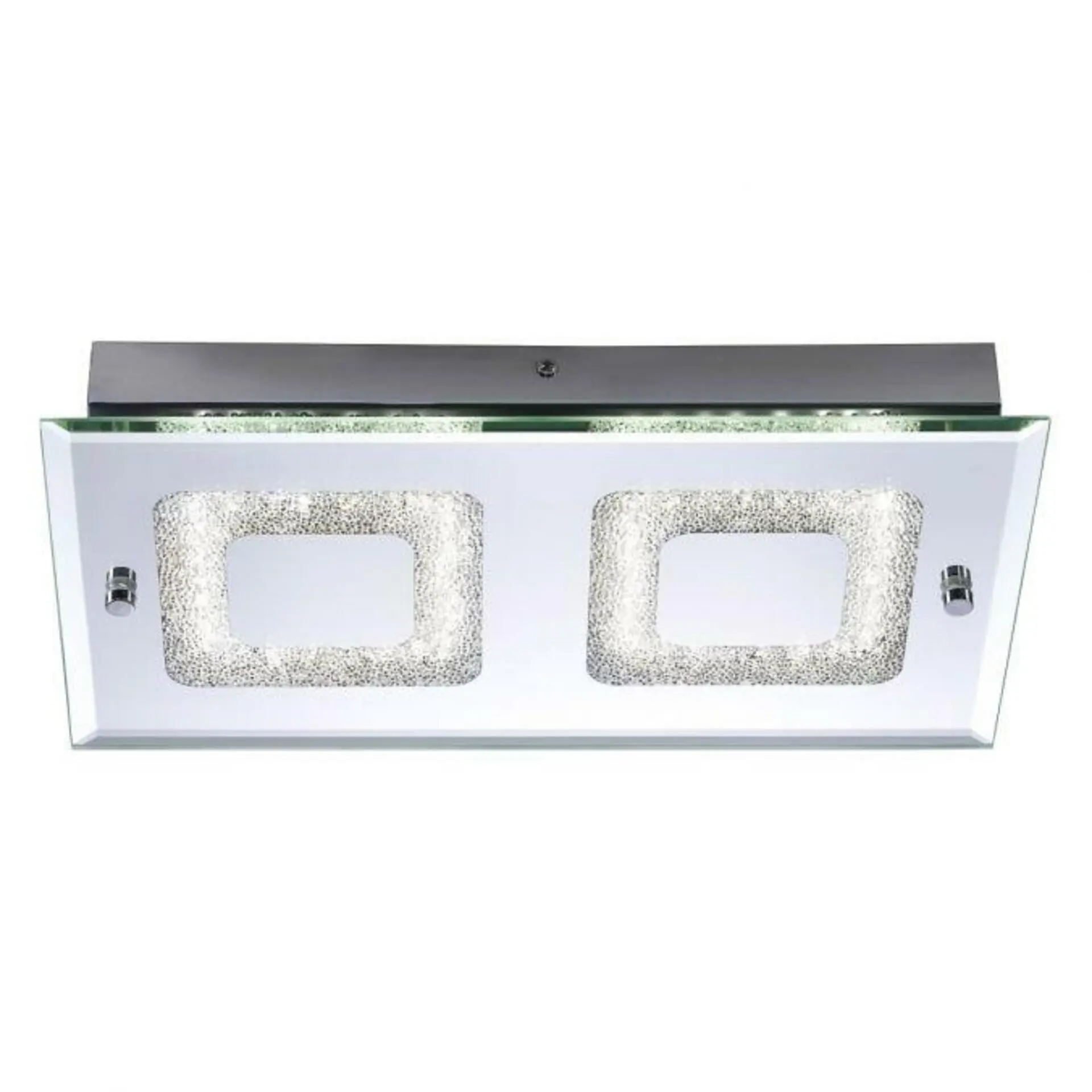LEUCHTEN DIREKT is JUST LIGHT LED stropní svítidlo, chrom, 2-ramenné, sklo 4000K LD 11571-17