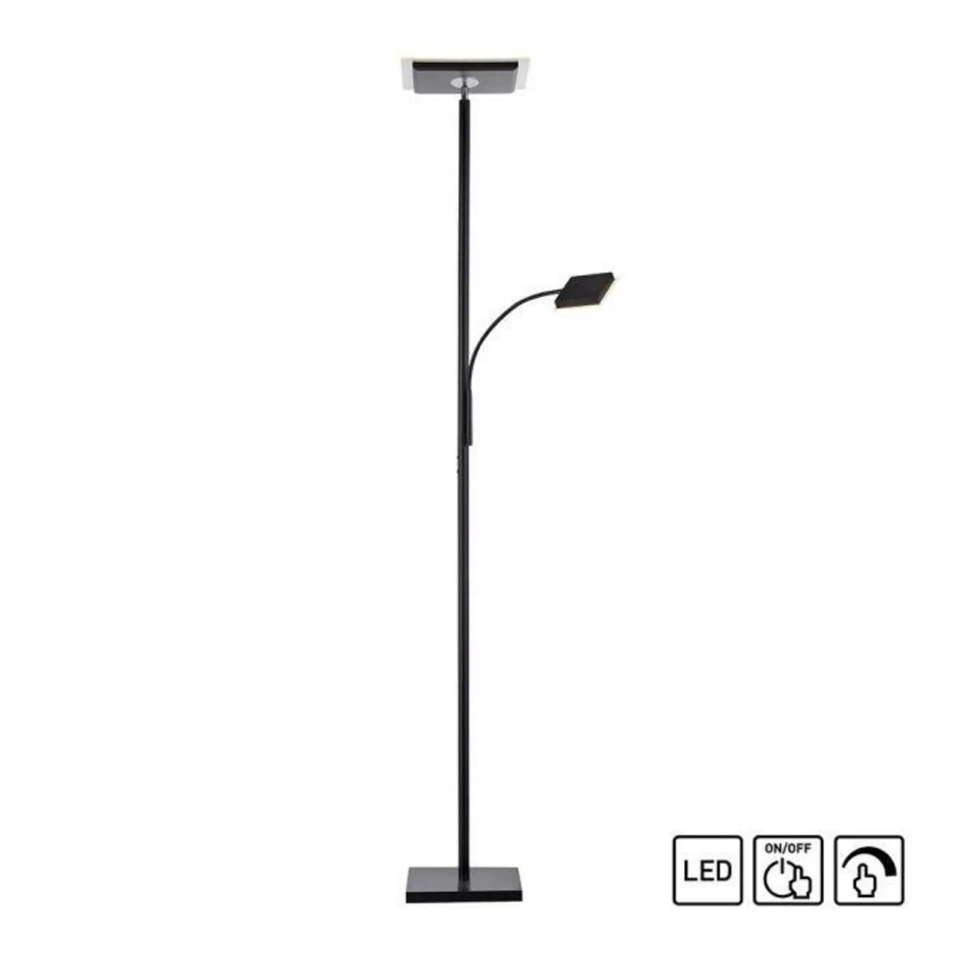 LD 11710-18 HANS LED stojací svítidlo, černá, stmívatelné, čtecí lampa, osvětlení stropu 3000K - LEUCHTEN DIREKT / JUST LIGHT