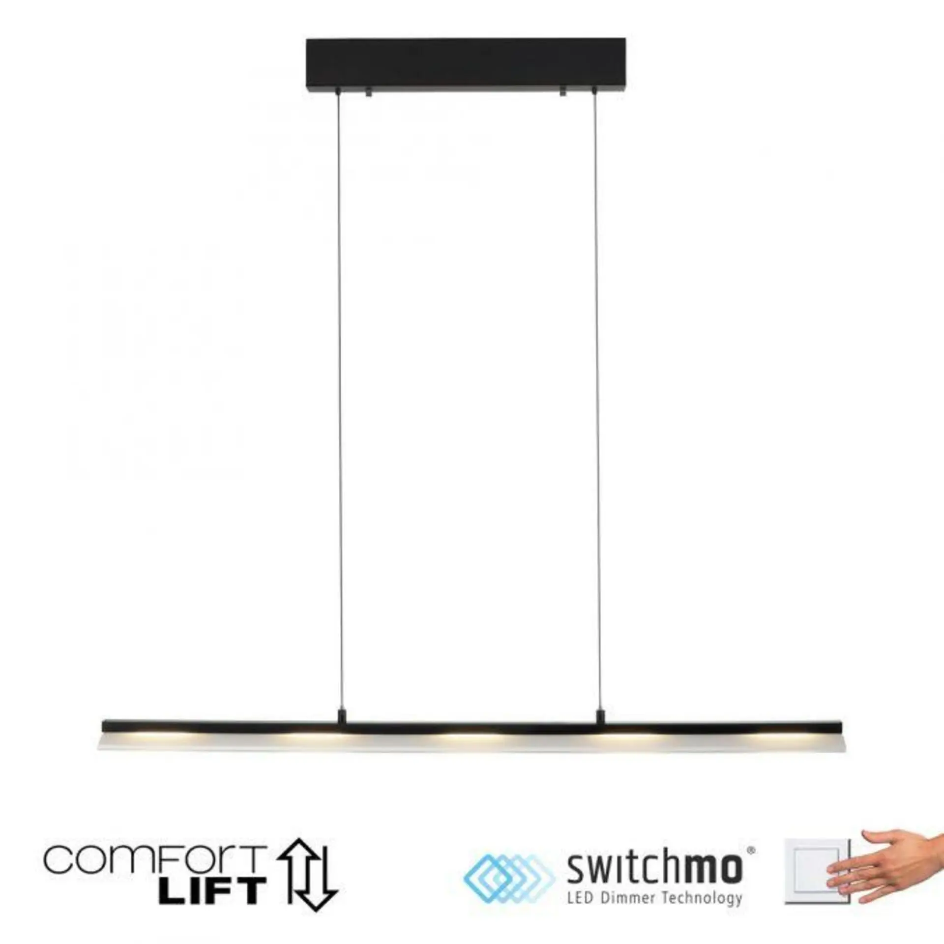 LD 12288-18 NELE LED závěsné svítidlo černé Comfor Lift nastavitelná výška krokově stmívatelné 3000K - JUST LIGHT