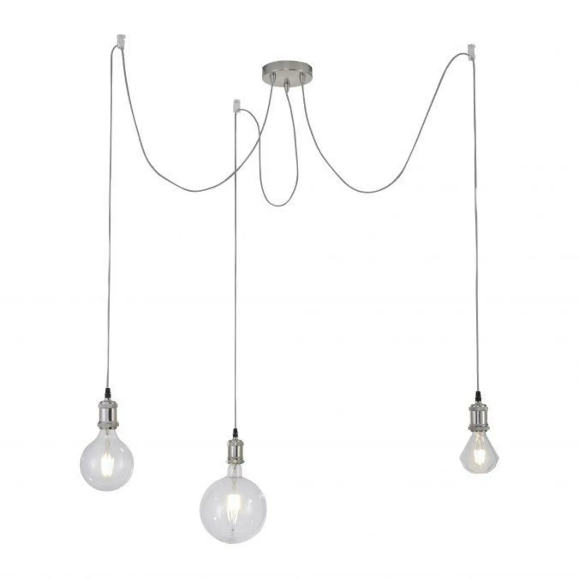 JUST LIGHT LEUCHTEN DIRECT Závěsné svítidlo, ocel, 3-ramenné, moderní retro LD 13571-55