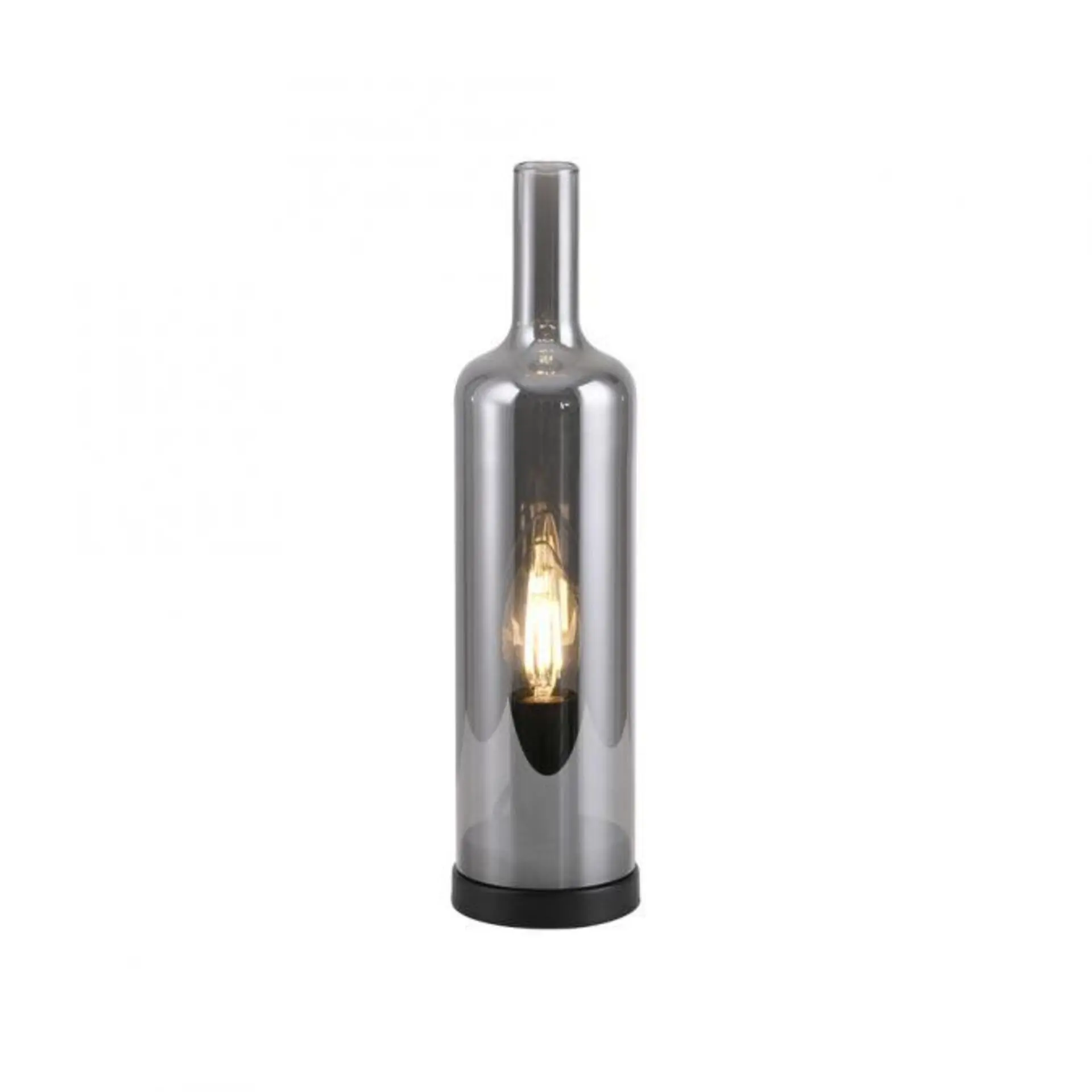 PAUL NEUHAUS JUST LIGHT Stolní lampa BOTTLE, kouřová barva, tvar láhve, kouřové sklo, šňůrový vypínač