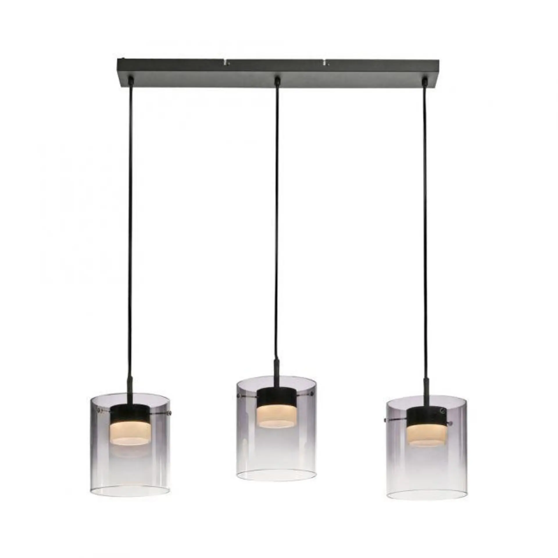 PAUL NEUHAUS JUST LIGHT LED závěsné svítidlo černé 3-ramenné do jídelny, krokově stmívatelné 3000K