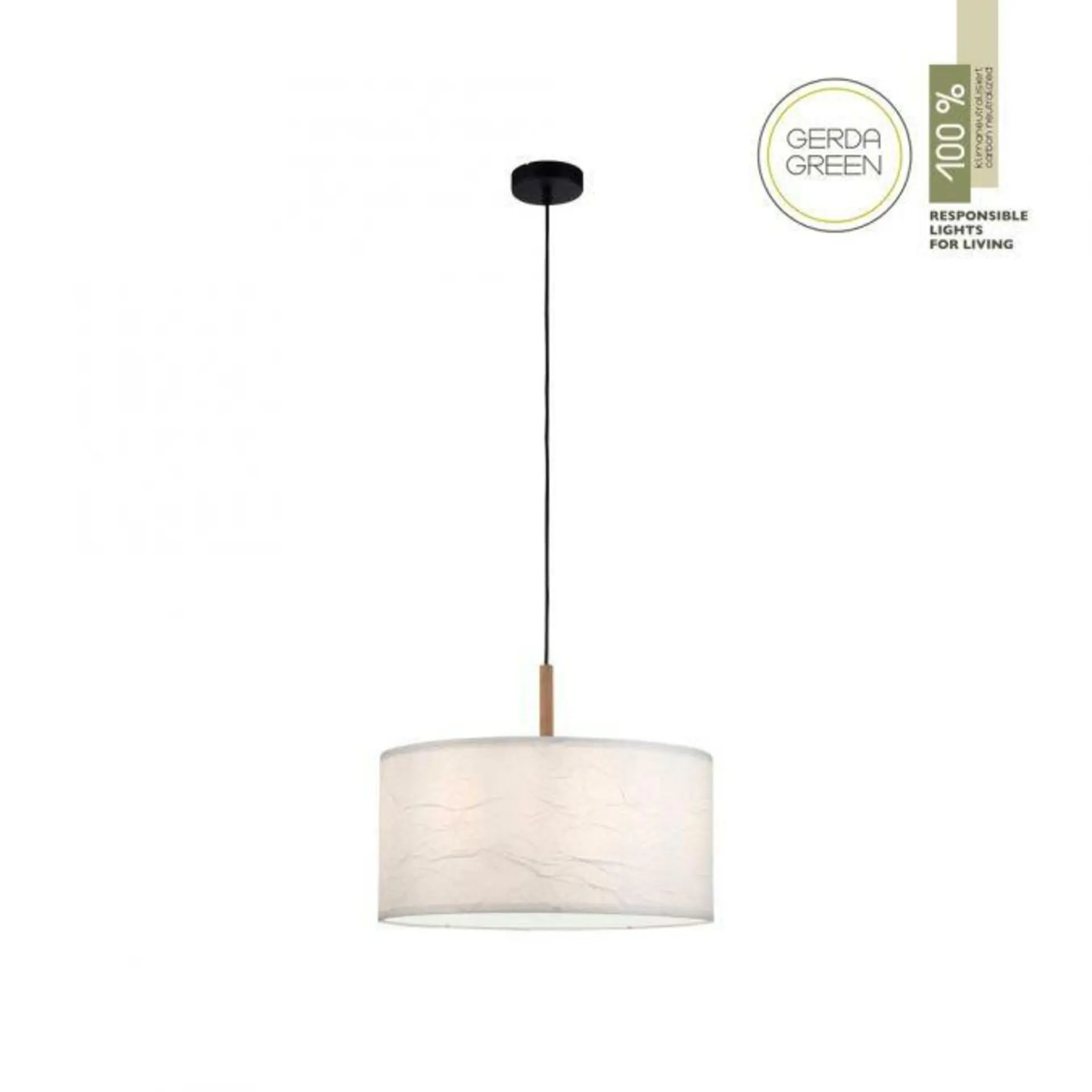 LD 14181-16 GREEN SOFI LED závěsné svítidlo černé s imitací dřeva 1 ramenné nadčasový design - LEUCHTEN DIREKT / JUST LIGHT