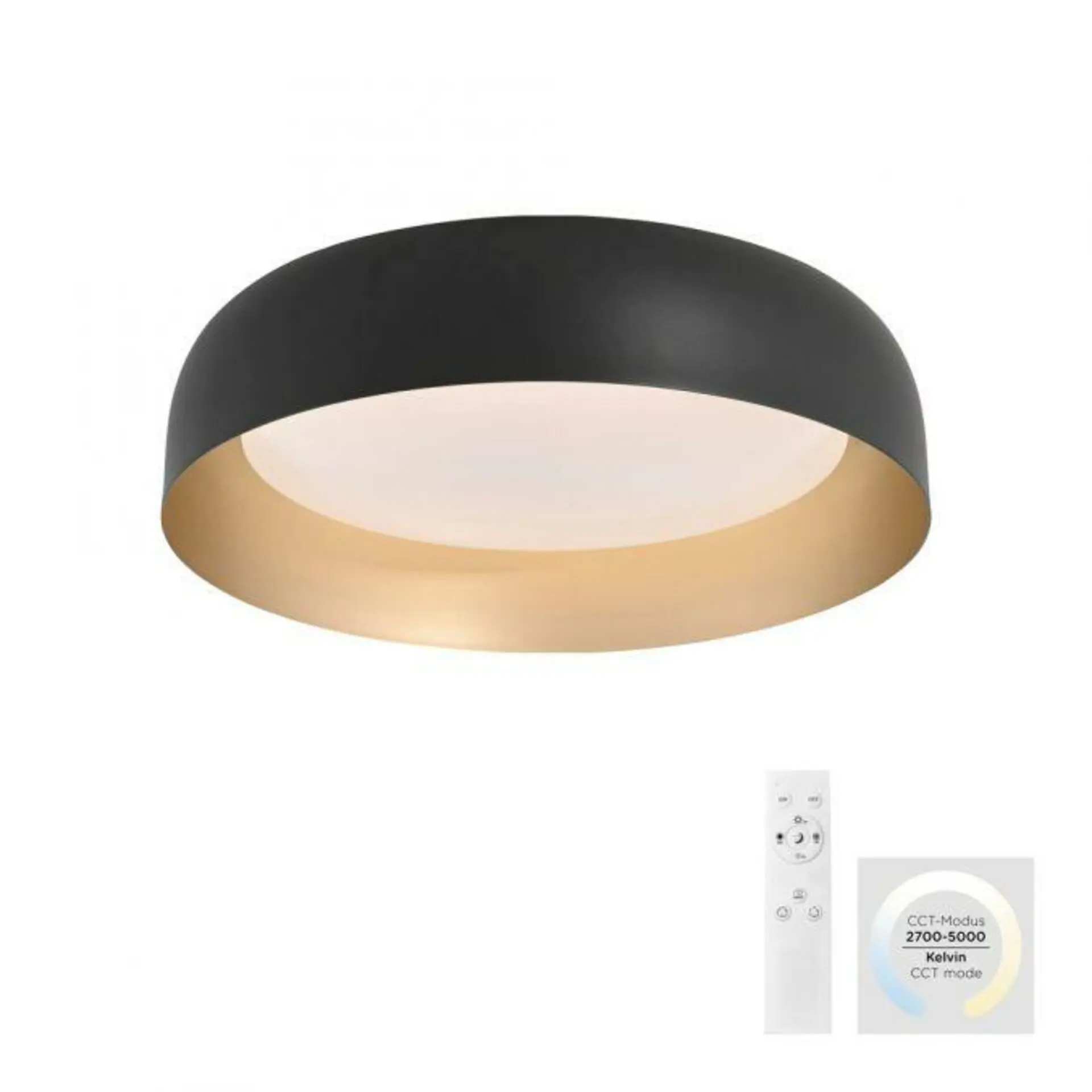 LD 14215-18 OSKO LED stropní svítidlo průměr 40 černá stmívatelné dálkovým ovladačem CCT 2700-5000K - JUST LIGHT