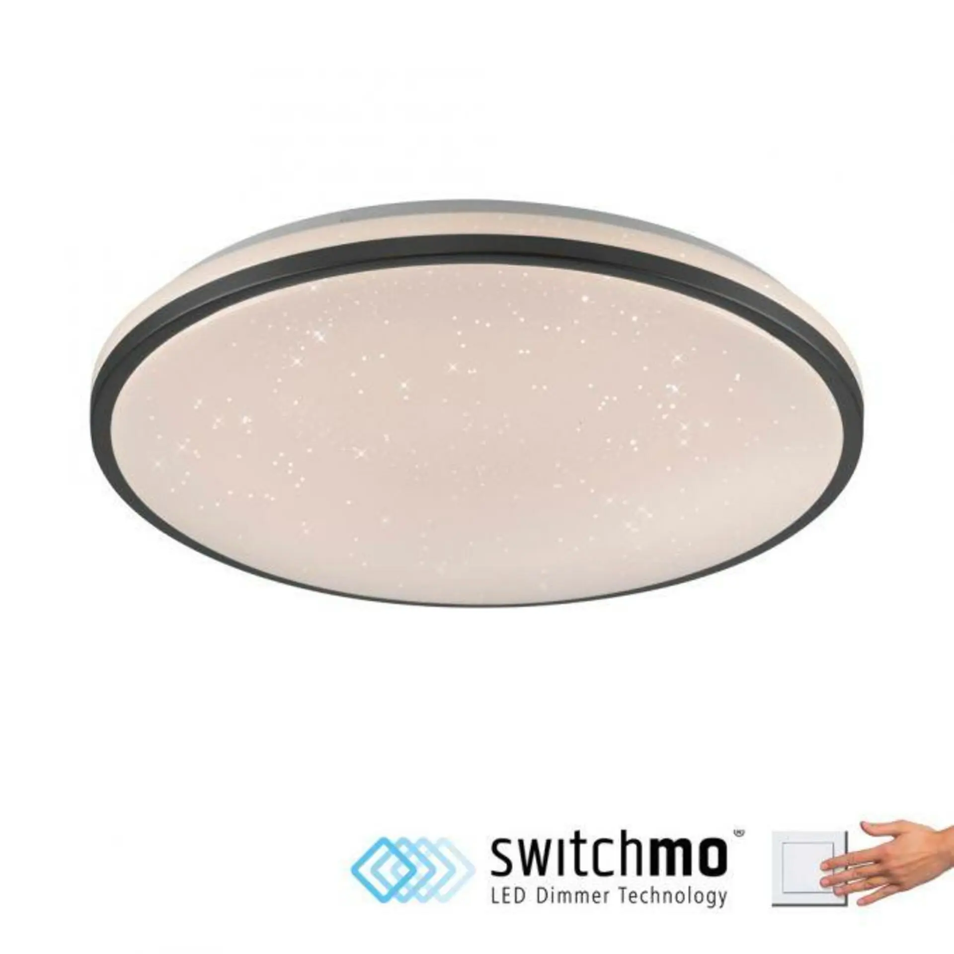LD 14295-18 KYLE LED stropní svítidlo průměr 49cm černé hvězdné nebe krokově stmívatelné 3000K - JUST LIGHT