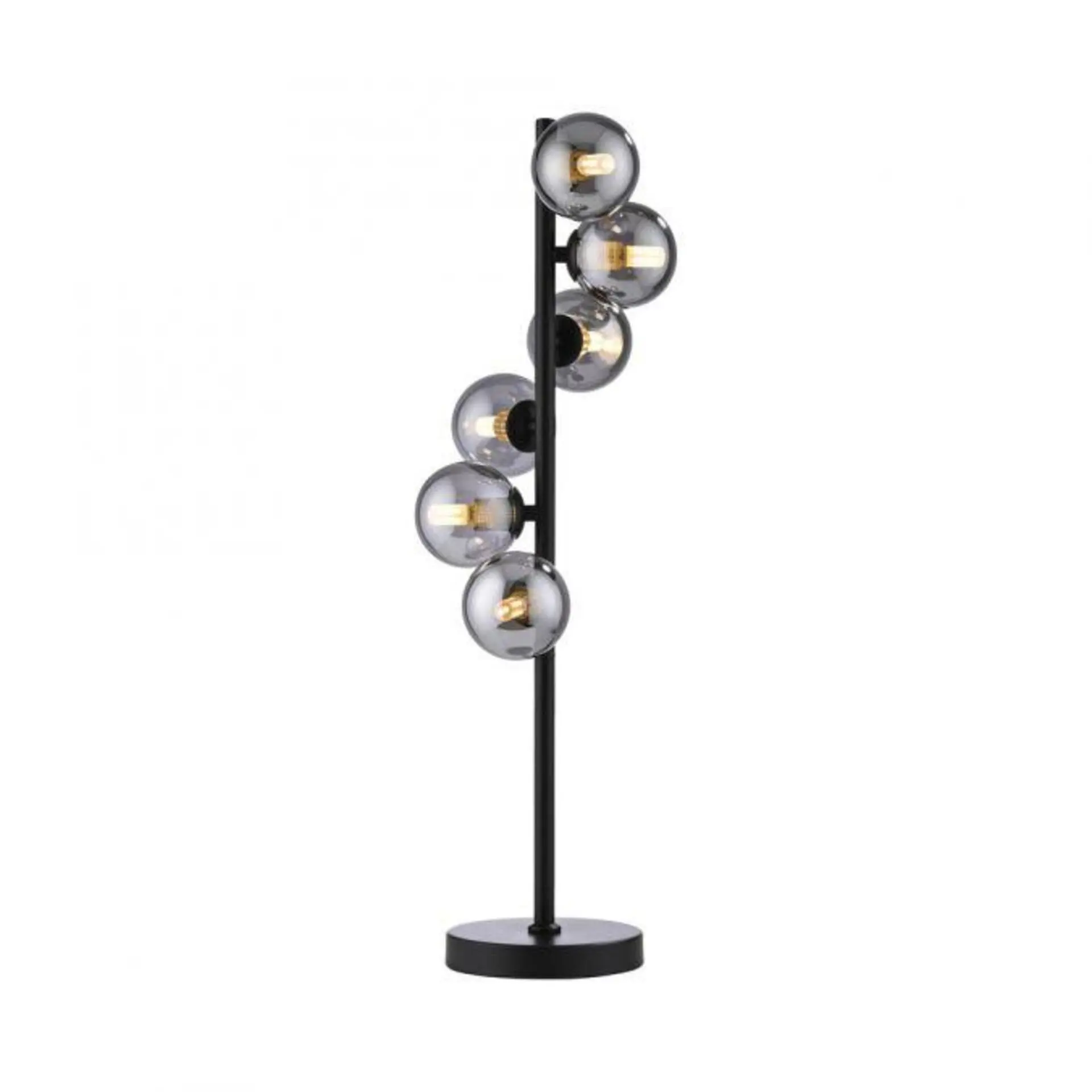 PAUL NEUHAUS JUST LIGHT Kolekce Schöner Wohnen stolní lampa DUBAI, černá, kouřové sklo, šňůrový vypínač 3000K