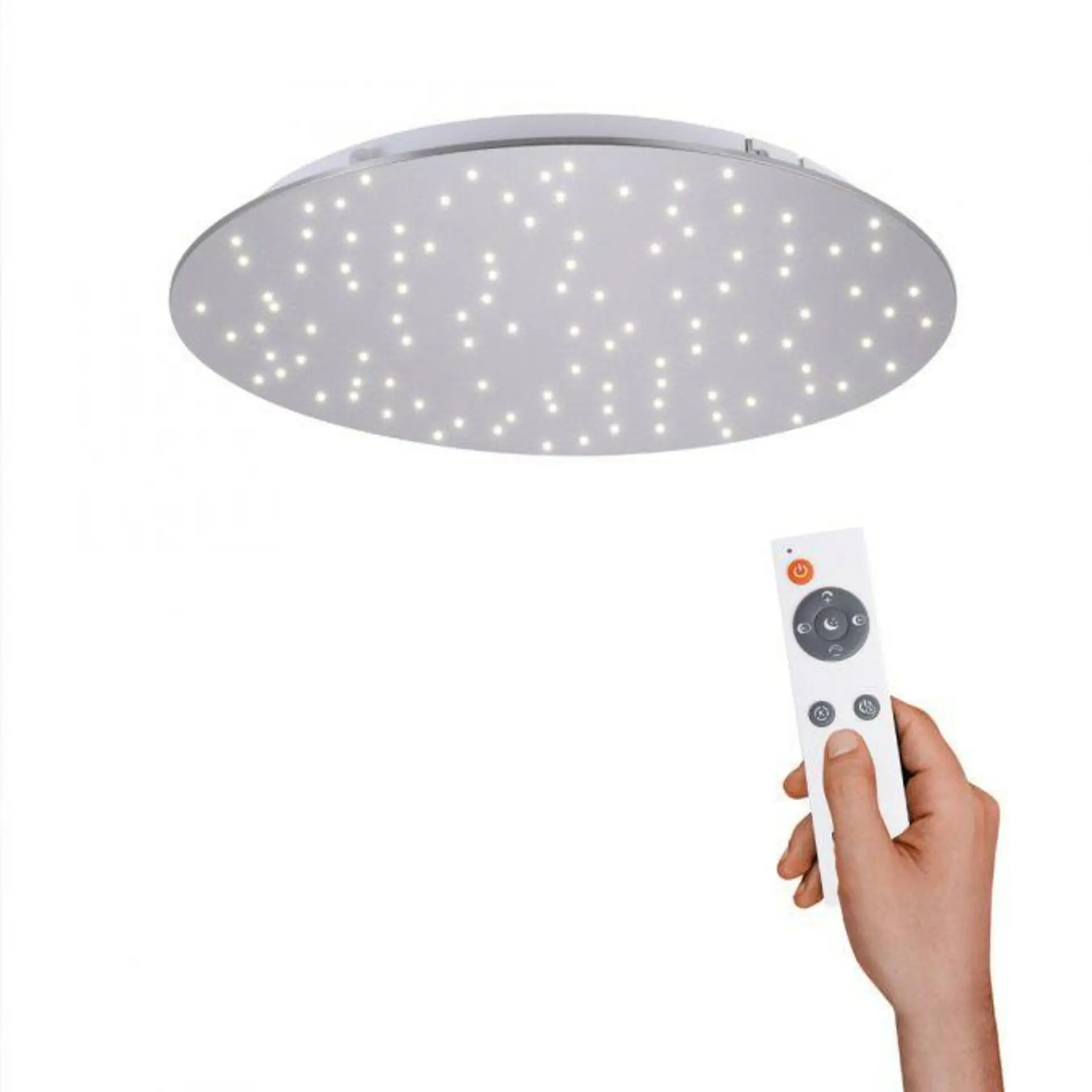 LD 14673-55 SPARKLE LED stropní svítidlo kruhové v barvě oceli s nastavitelou barvou světla a funkcí stmívání 2700-5000K - LEUCHTEN DIREKT / JUST LIGHT