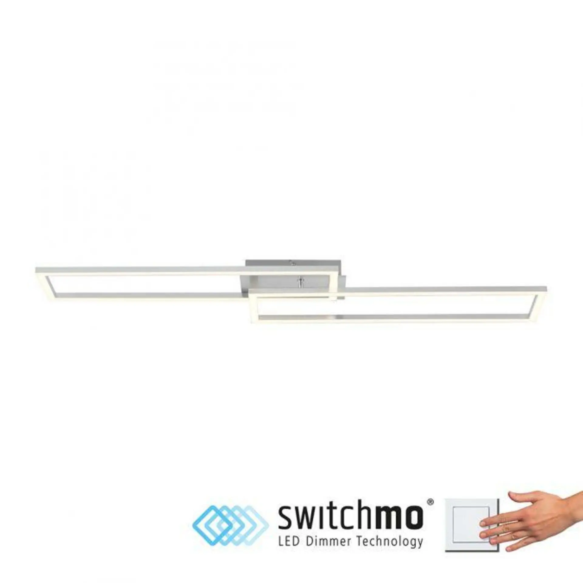 LD 14691-55 IVEN LED stropní svítidlo podlouhlé, stříbrná barva, ploché, 3 krokové stmívání 3000K - LEUCHTEN DIREKT / JUST LIGHT