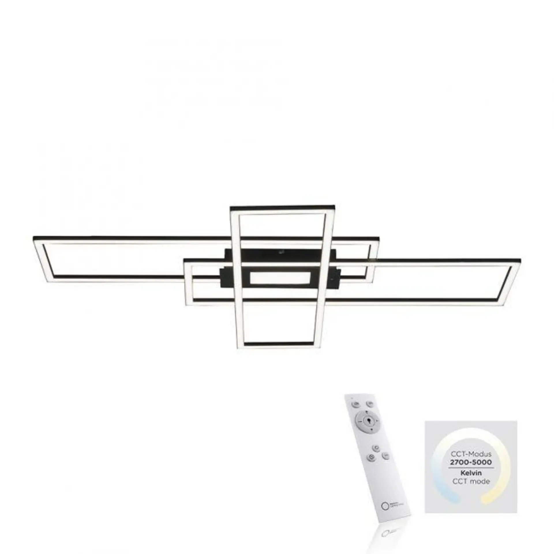LD 14693-18 ASMIN LED stropní svítidlo, černá, 99x29cm, hranaté, stmívatelné, downlight+sidelight 2700-5000K - LEUCHTEN DIREKT / JUST LIGHT