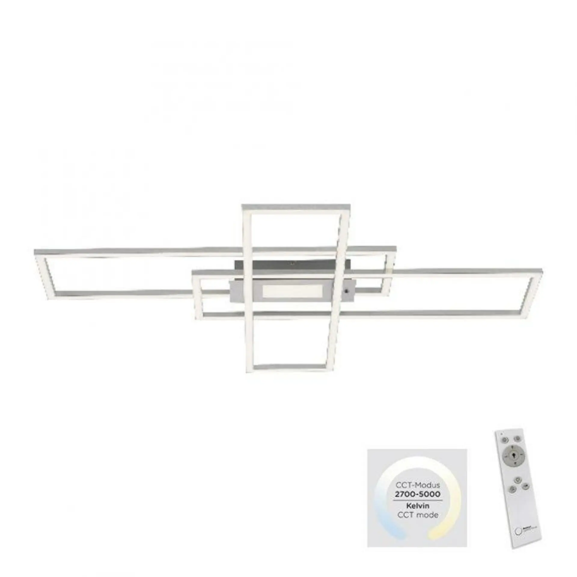 LD 14693-55 Svítidlo stropní ASMIN LED stříbrná barva, 99x29cm, hranaté, stmívatelné, downlight+sidelight 2700-5000K - LEUCHTEN DIREKT / JUST LIGHT