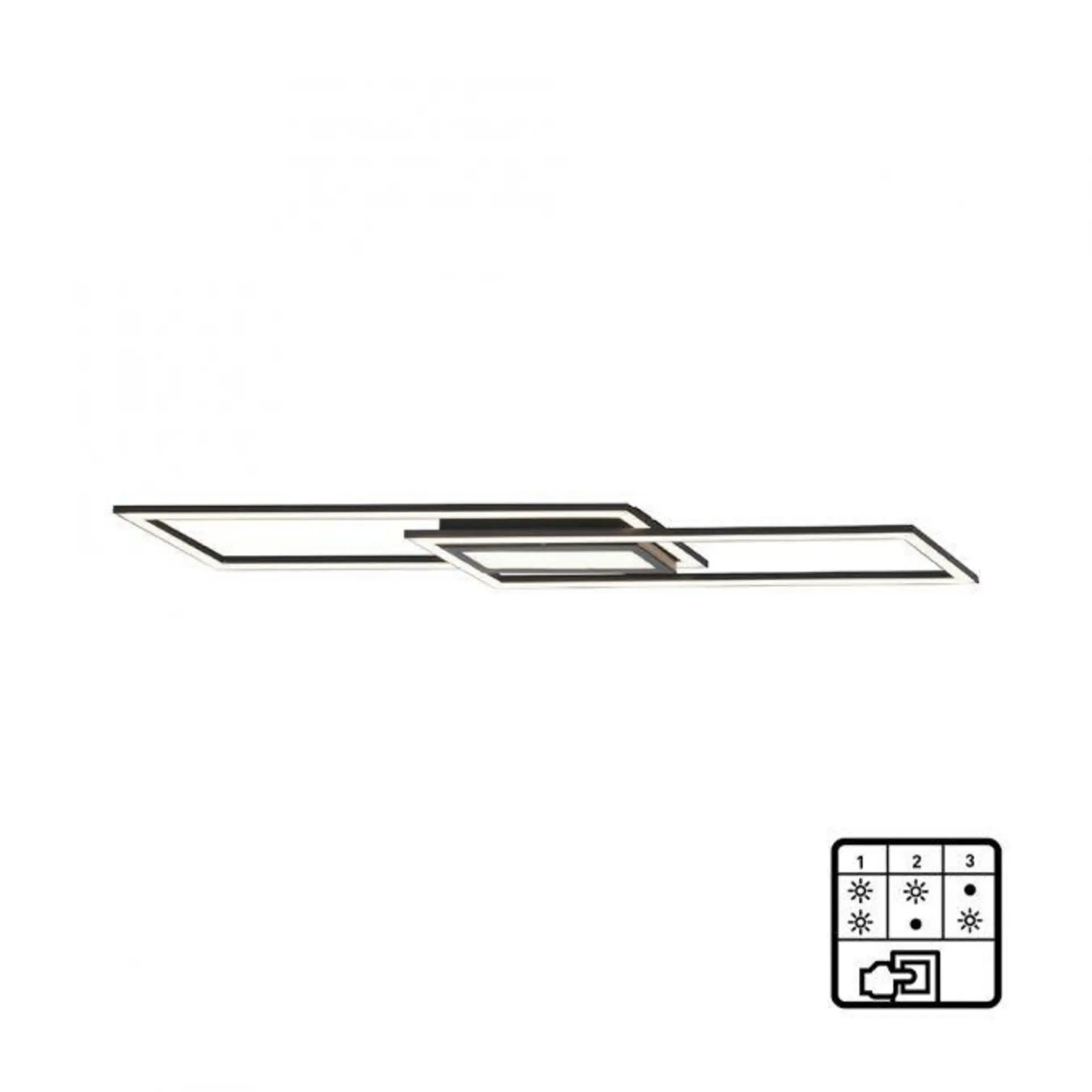 LD 14694-18 ASMIN LED stropní svítidlo 1000x17,9cm černá ploché stmívatelné vypínačem jednoduchý panel 3000K - LEUCHTEN DIREKT / JUST LIGHT