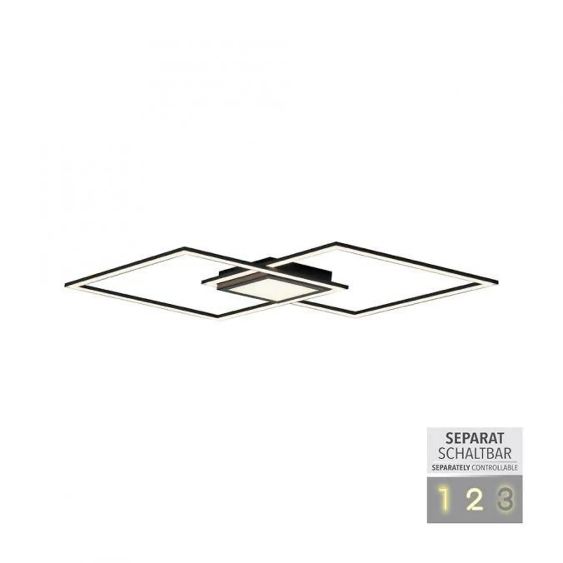 LD 14695-18 ASMIN LED stropní svítidlo 106x37cm, černá, ploché, paměťová funkce, panel 3000K - LEUCHTEN DIREKT / JUST LIGHT