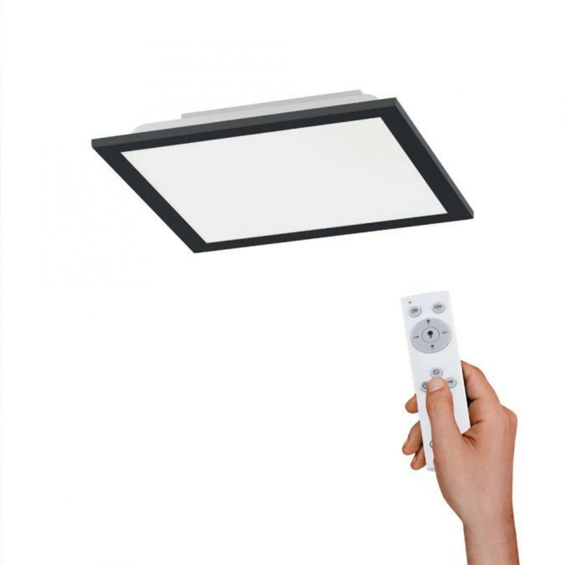 LEUCHTEN DIREKT is JUST LIGHT LED stropní svítidlo hranaté v černé s nastavitelou barvou světla a funkcí stmívání 20W 2700-5000K