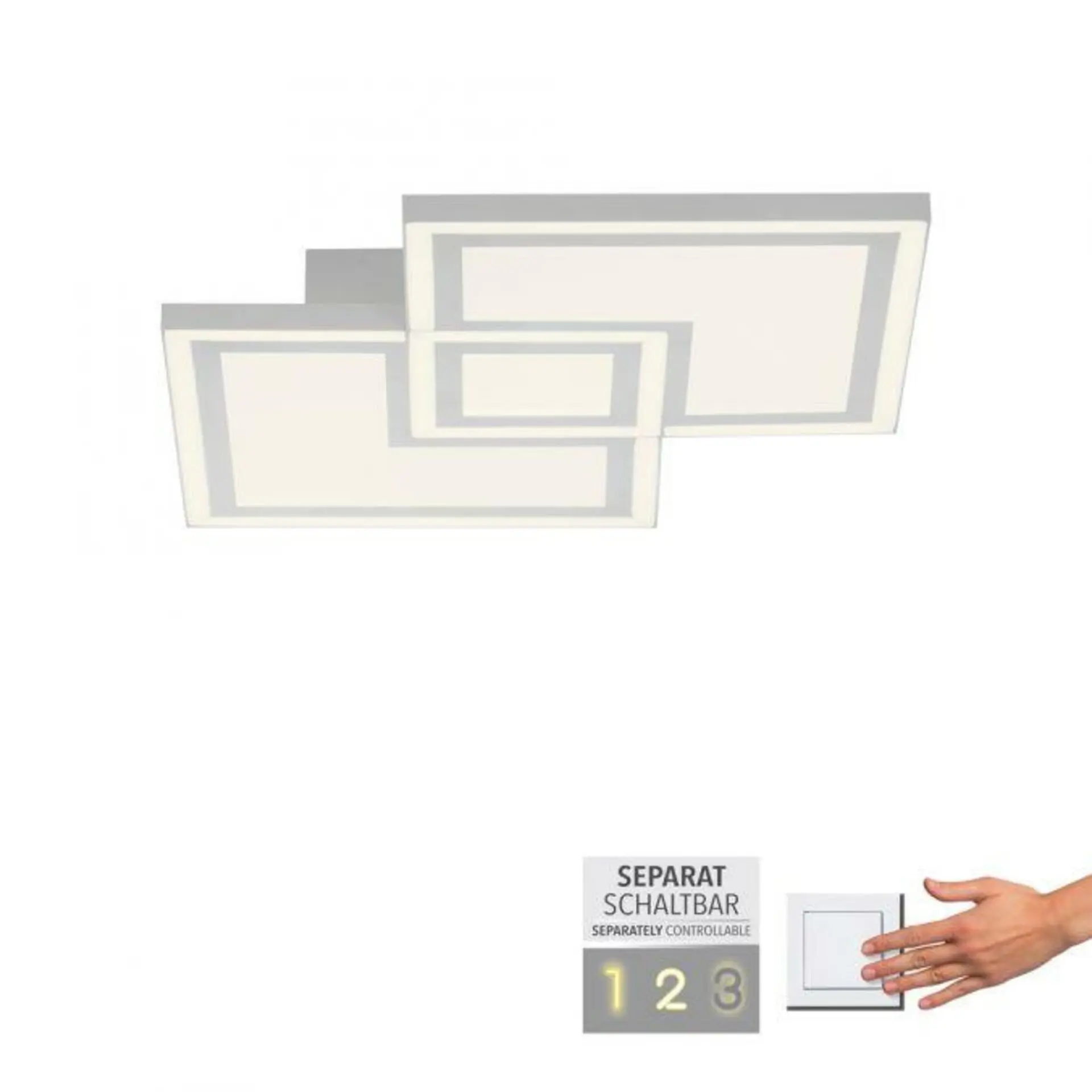 LD 14880-16 BEDGING LED stropní svítidlo bílé ovládání vypínačem teplé bílé světlo paměťová funkce 3000K - LEUCHTEN DIREKT / JUST LIGHT