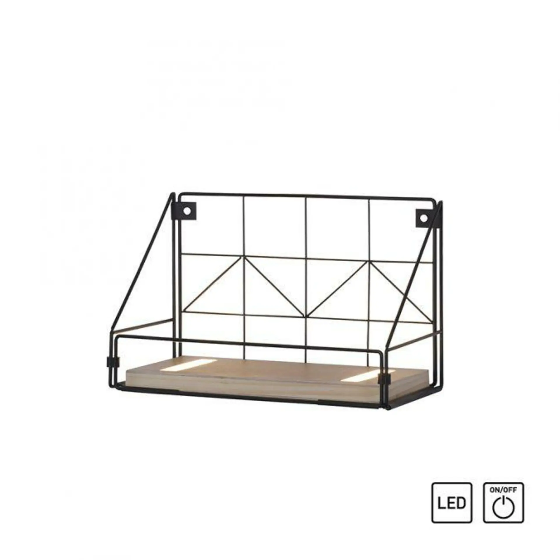 LEUCHTEN DIREKT is JUST LIGHT LED nástěnné svítidlo police 31x16,5x20cm, černé tělo ze dřeva, teplá bílá, vypínač 3000K