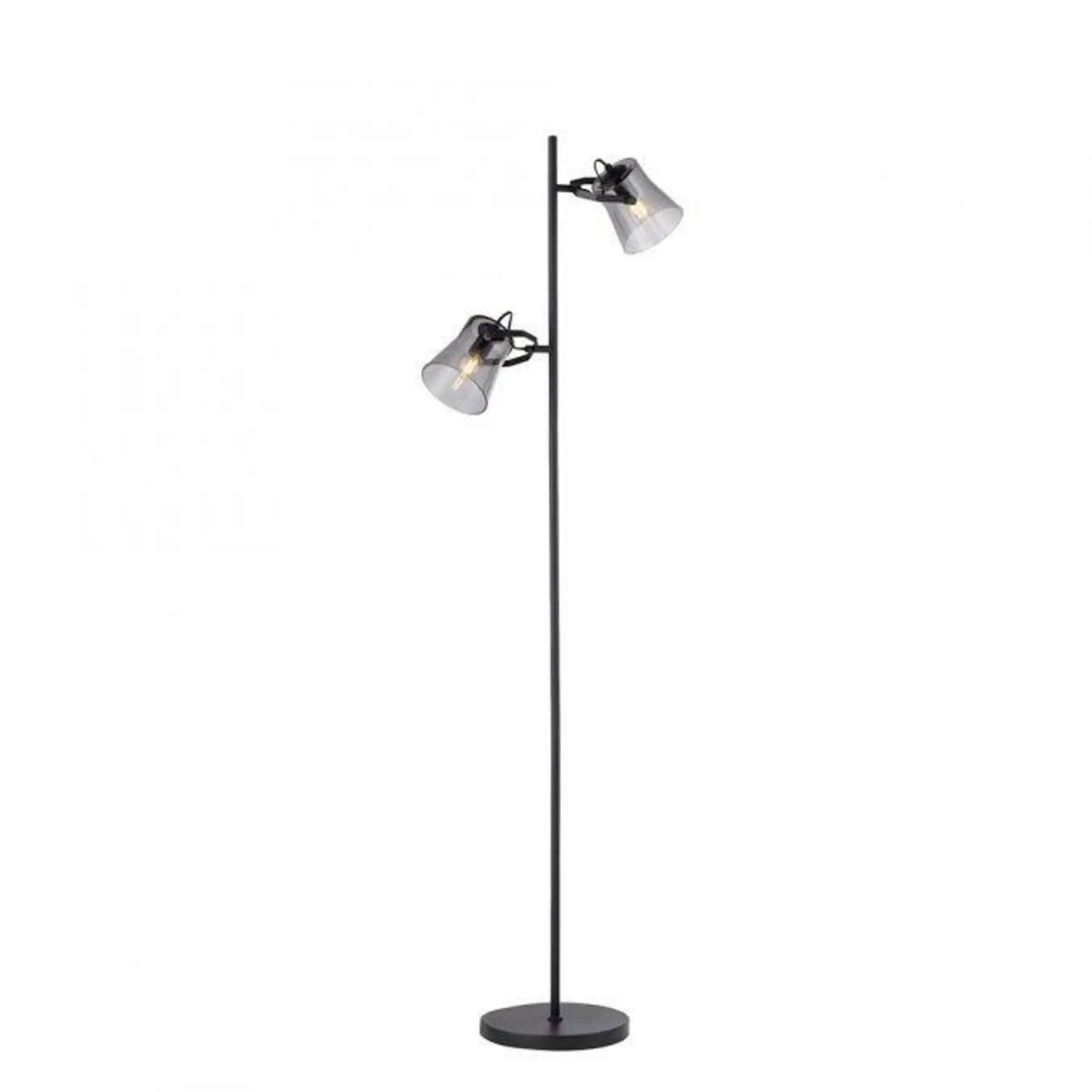 LEUCHTEN DIREKT is JUST LIGHT 2 ramenná stojací lampa černá s nožním vypínačem v jednoduchém designu  LD 15285-18