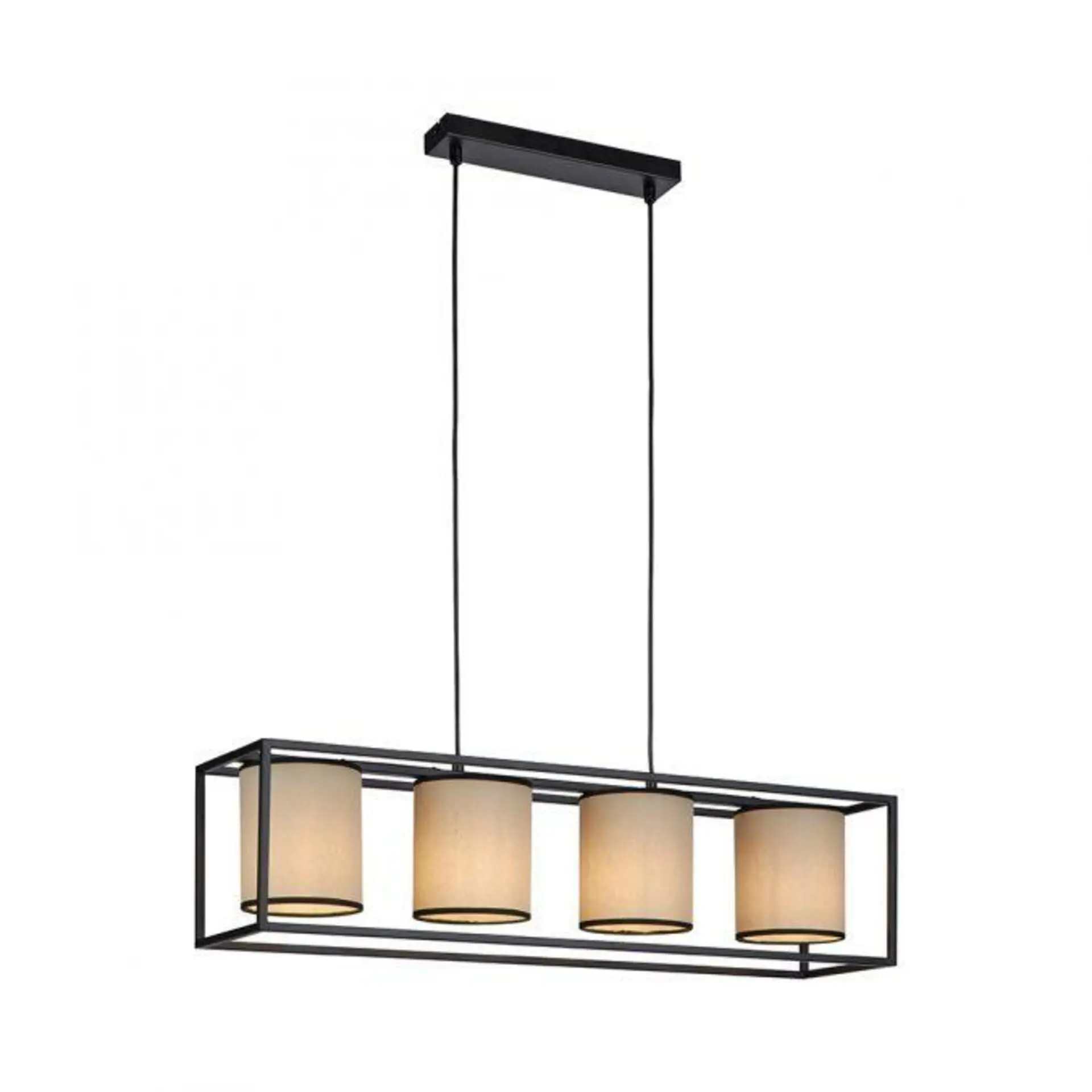 LD 15305-18 RAVEN LED závěsné svítidlo látkové stínidlo 4 ramenné černá jednoduchý design - LEUCHTEN DIREKT / JUST LIGHT