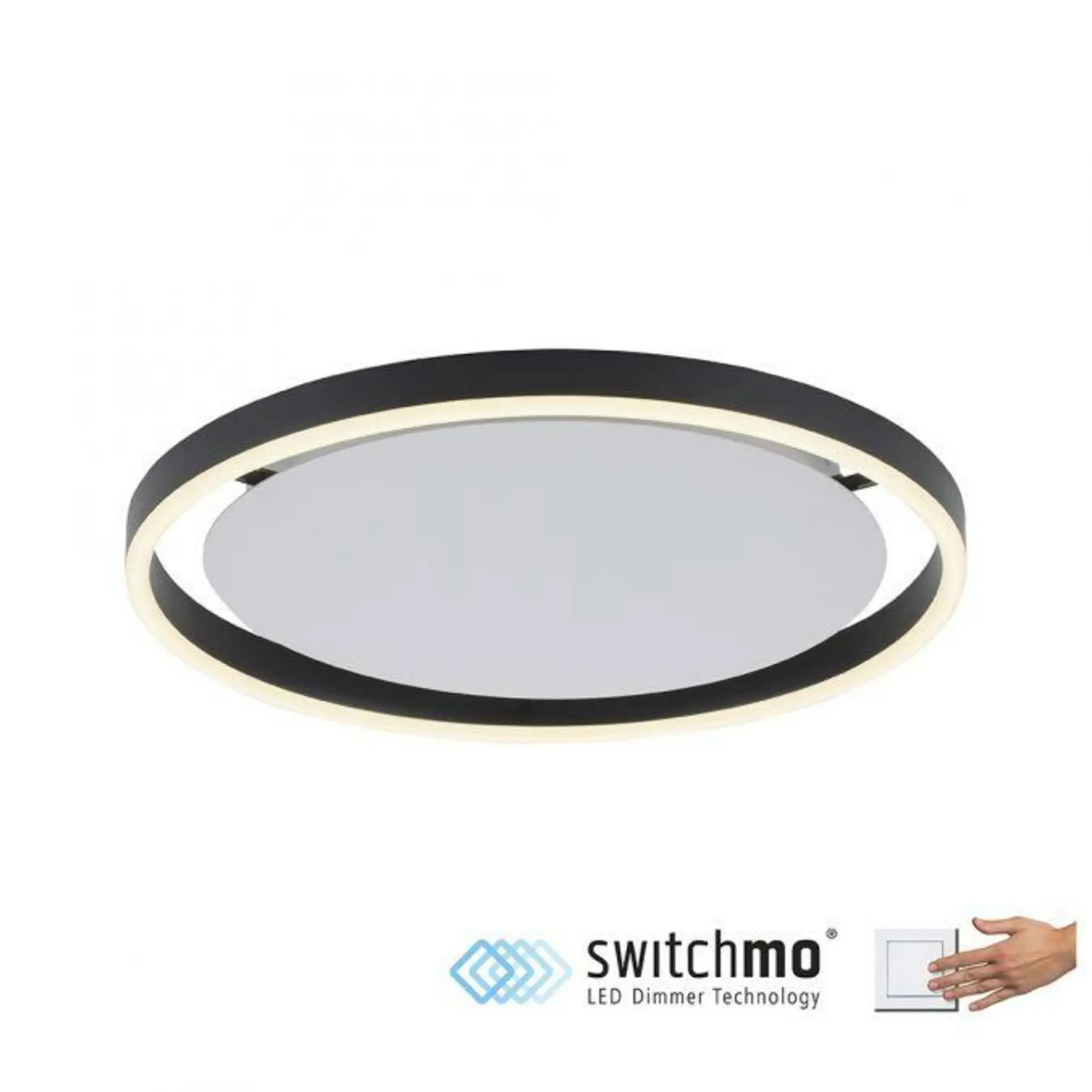 LD 15391-13 RITUS LED stropní svítidlo antracit, kruhové pr.40cm, stmívatelné, Switchmo, teplá bílá krokově stmívatelné 3000K - LEUCHTEN DIREKT / JUST LIGHT