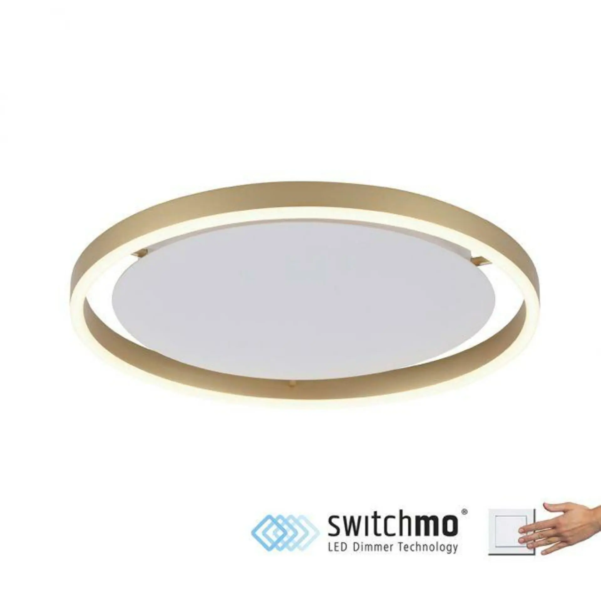 LD 15391-60 RITUS LED stropní svítidlo, matná mosaz, kruhové, pr.40cm, stmívatelné, Switchmo, teplá bílá krokově stmívatelné 3000K - LEUCHTEN DIREKT / JUST LIGHT