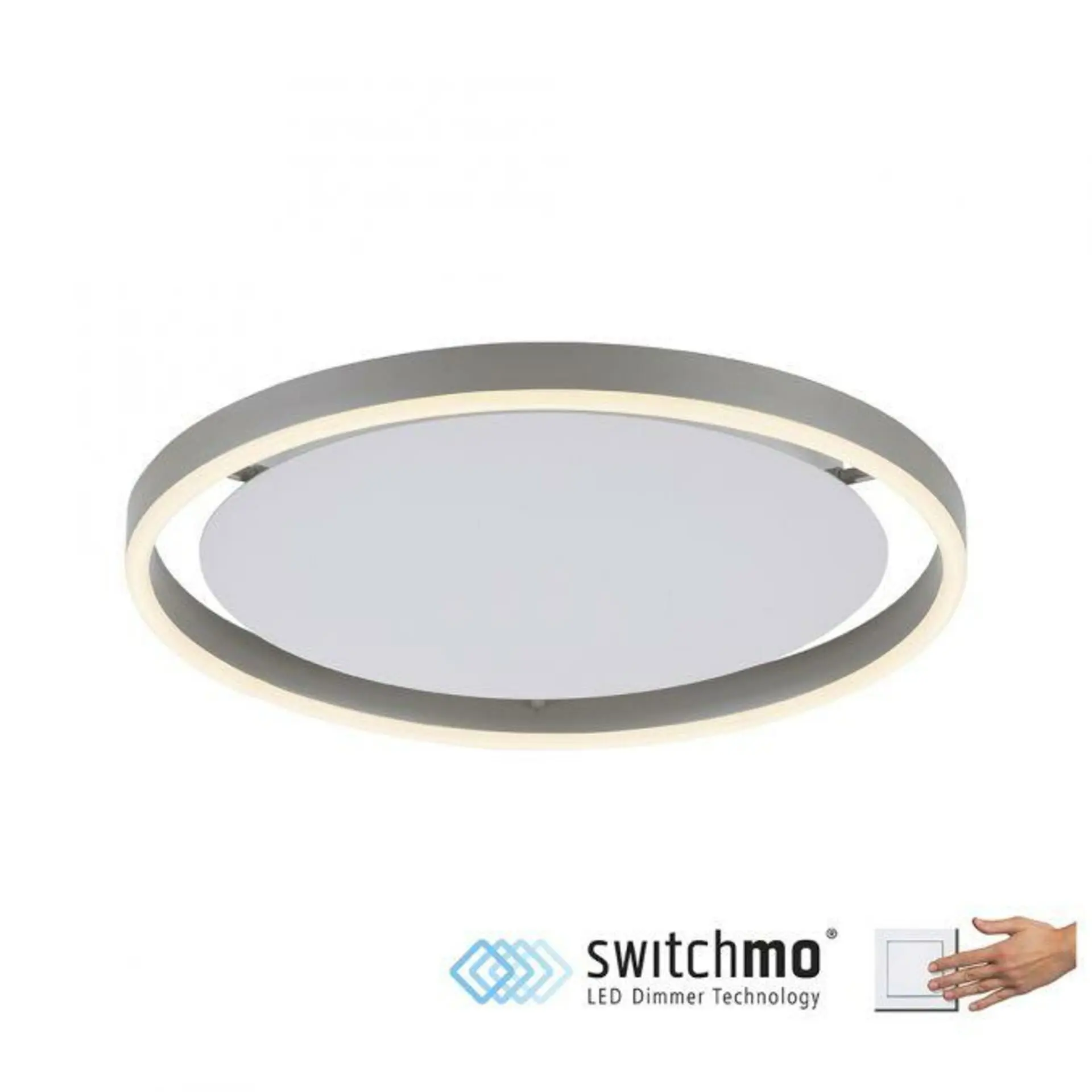LD 15391-95 RITUS LED stropní svítidlo, hliník, kruhové, pr.40cm, stmívatelné, Switchmo, teplá bílá krokově stmívatelné 3000K - LEUCHTEN DIREKT / JUST LIGHT