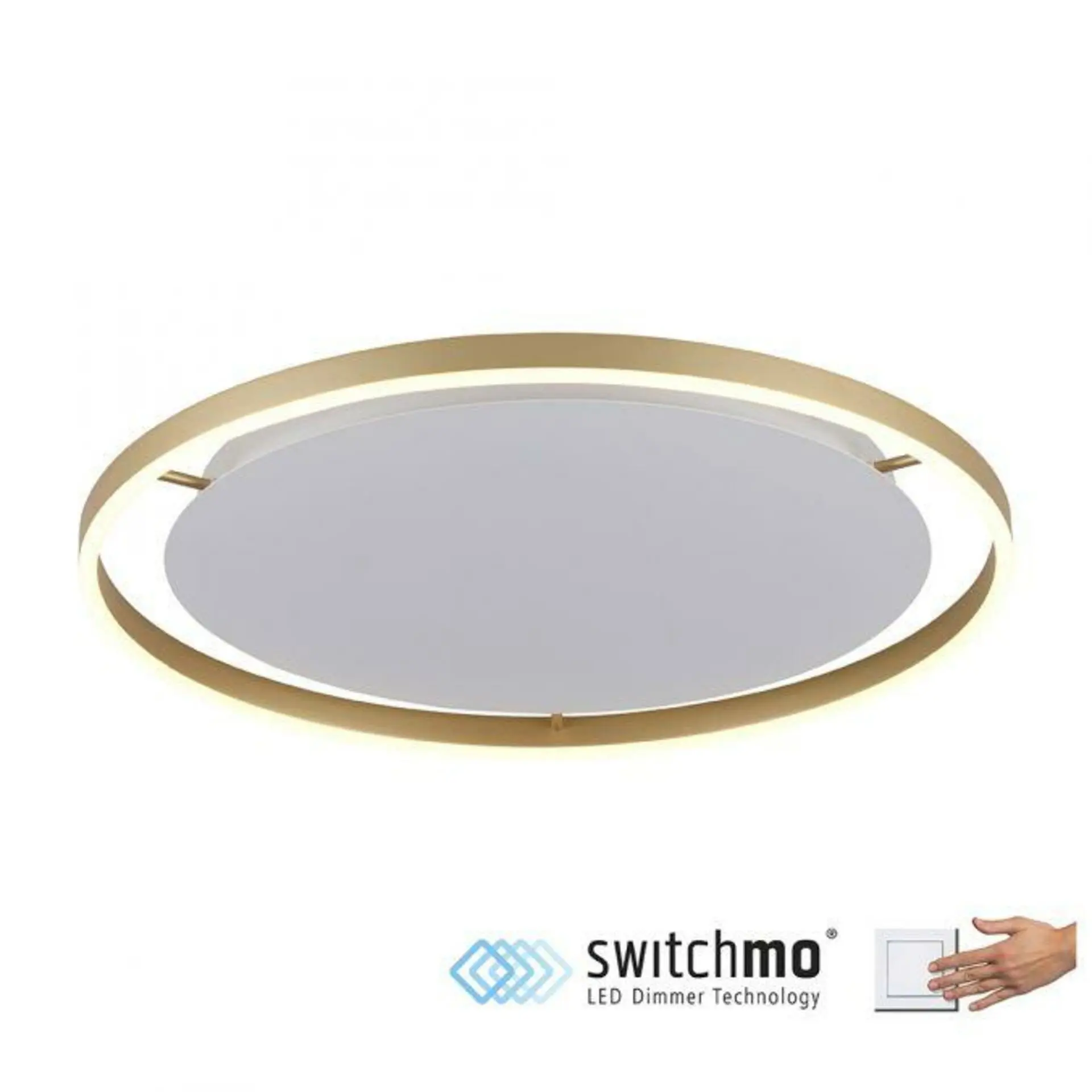 LD 15392-60 RITUS LED stropní svítidlo, matná mosaz, kruhové pr.60cm, stmívatelné, Switchmo, teplá bílá krokově stmívatelné 3000K - LEUCHTEN DIREKT / JUST LIGHT