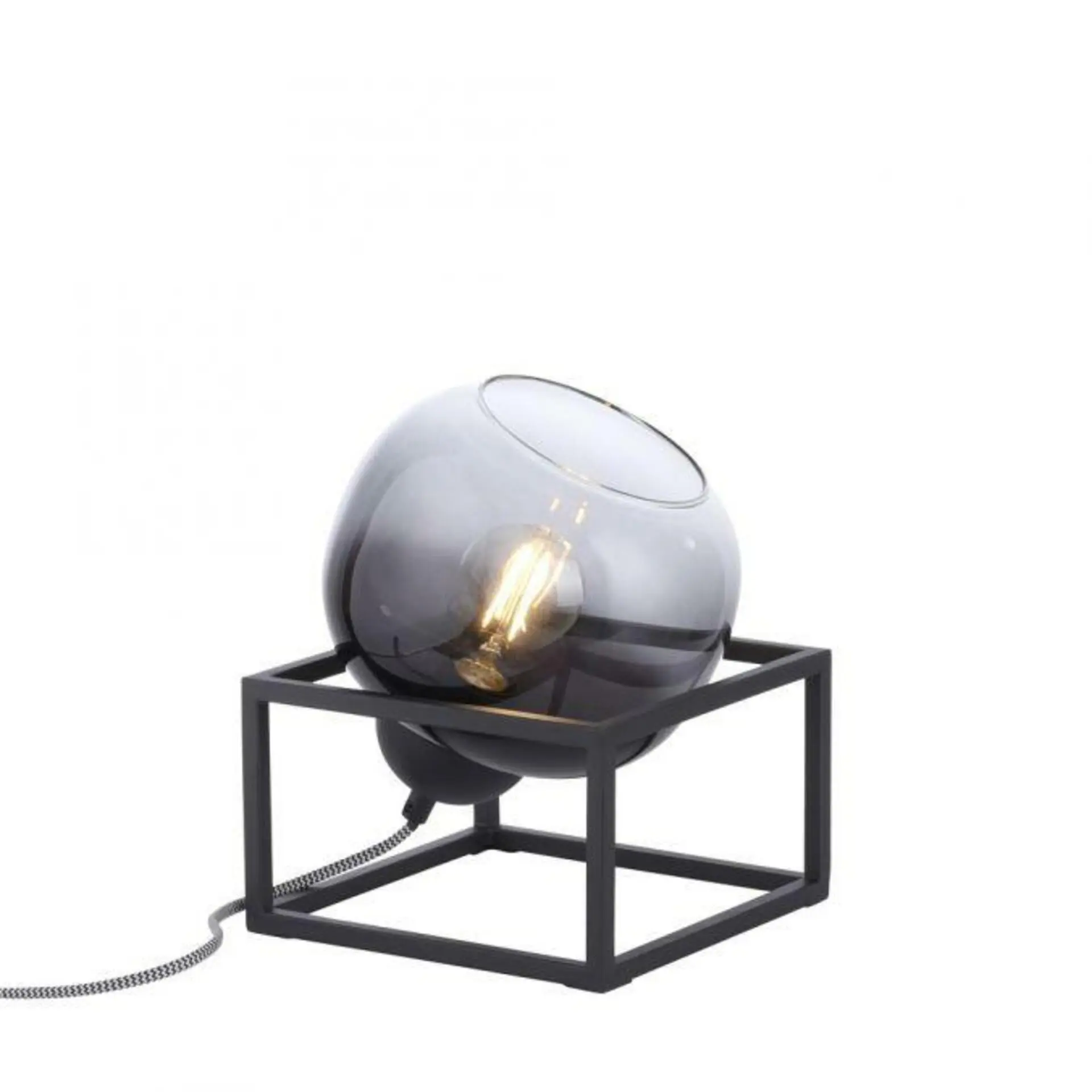 LD 15423-18 ZEA LED stolní lampa 1 ramenné černé kouřové sklo moderní do interiéru - LEUCHTEN DIREKT / JUST LIGHT