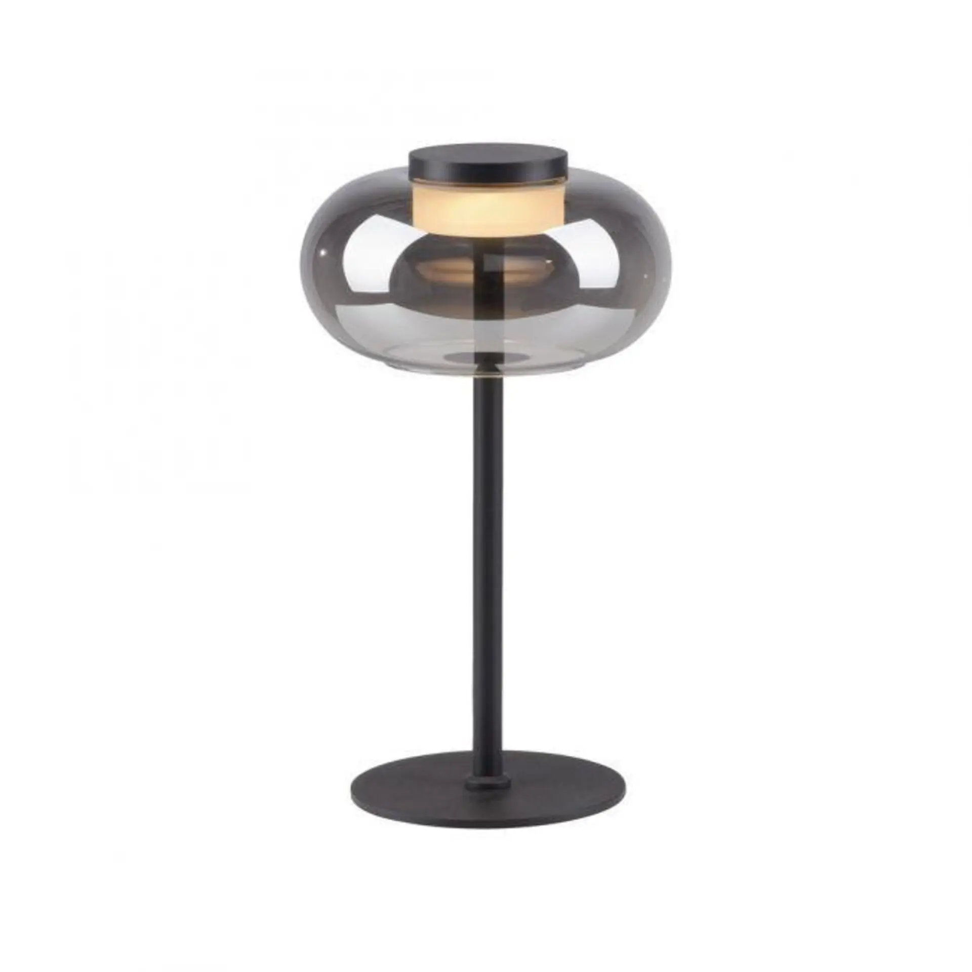 JUST LIGHT Kolekce Schöner Wohnen stolní lampa SIA černá, kouřové sklo, šňůrový vypínač 3000K