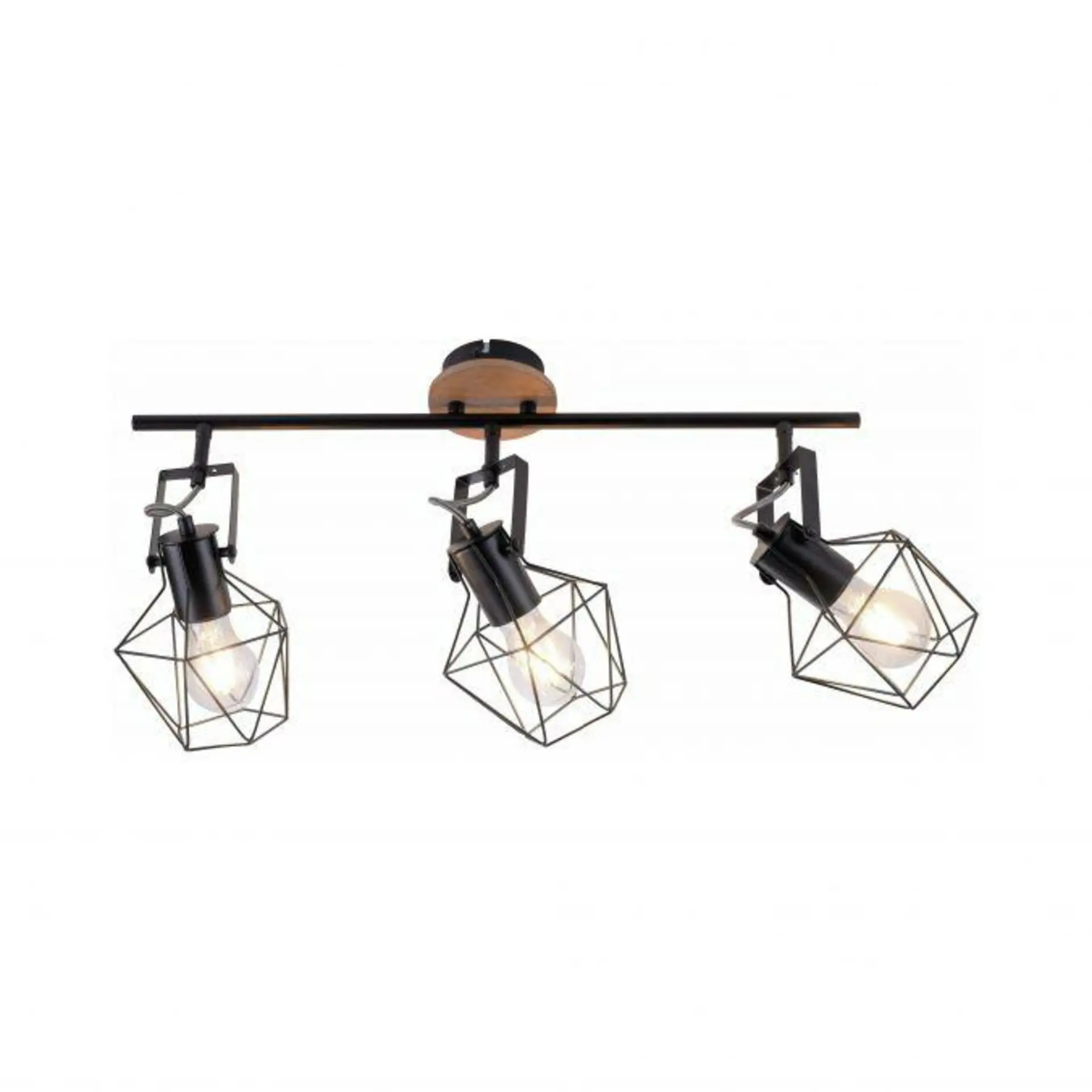 LD 15673-78 JARO Stropní svítidlo ze dřeva a kovu v moderním vintage stylu s nastavitelnými spoty - LEUCHTEN DIREKT / JUST LIGHT