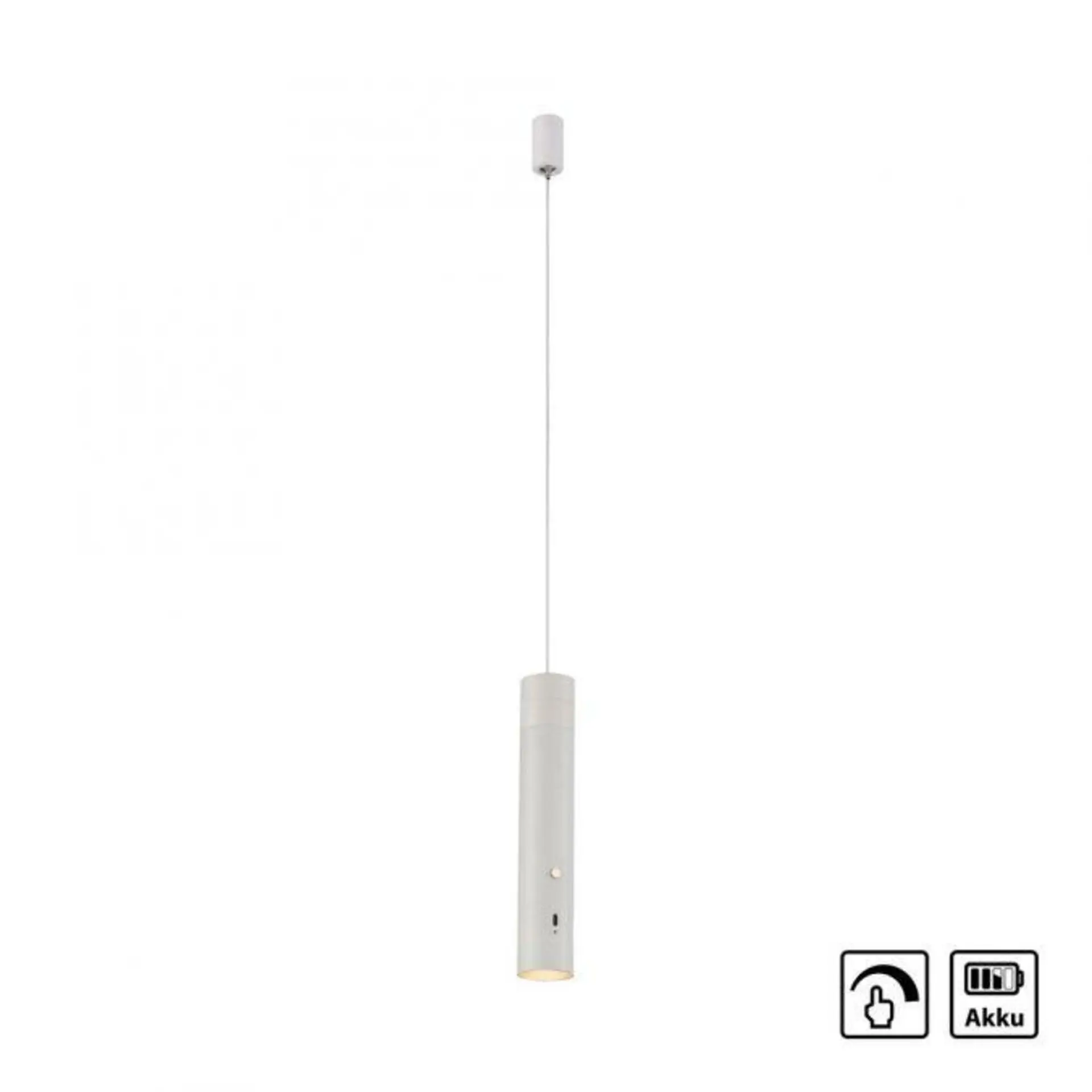 JUST LIGHT LED závěsné svítidlo bílé nastavitelná výška magnetická nabíjecí hlava 3000K LD 18281-16