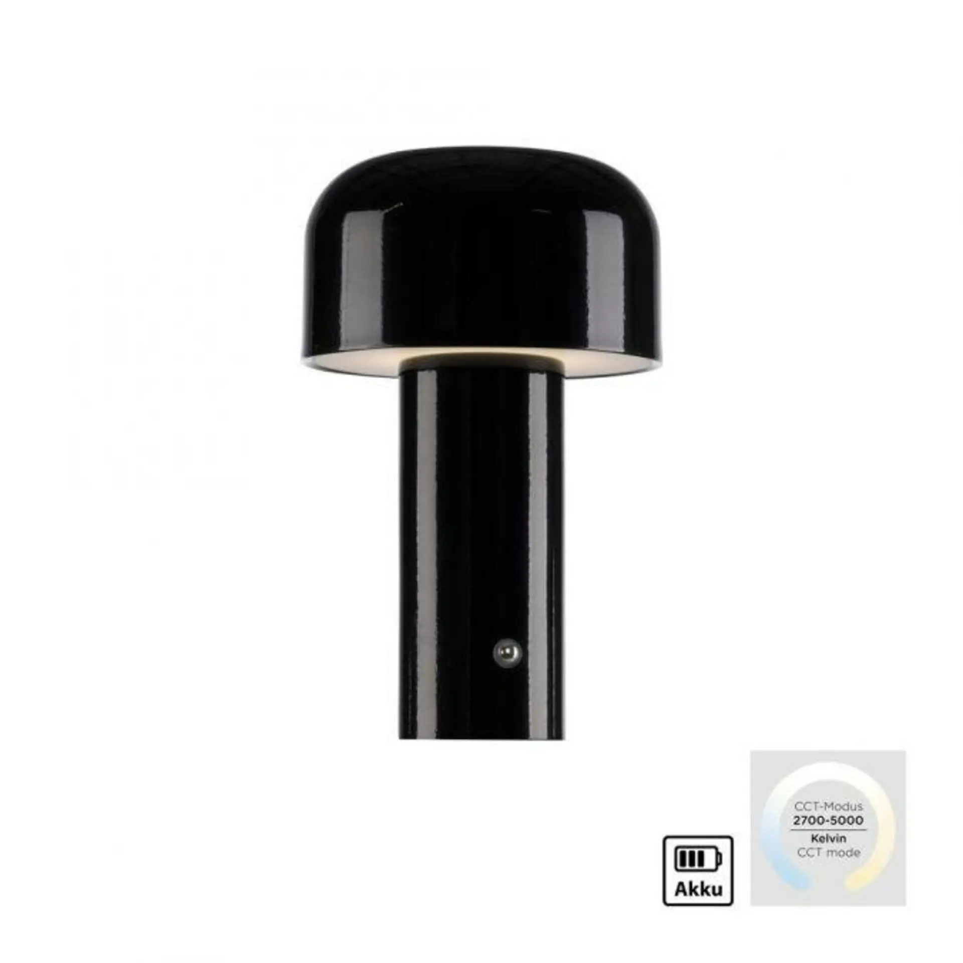 LD 19190-18 AGNES LED bateriové stolní svítidlo černé tvar houby stmívatelné dotykem USB 2700-5000K - JUST LIGHT