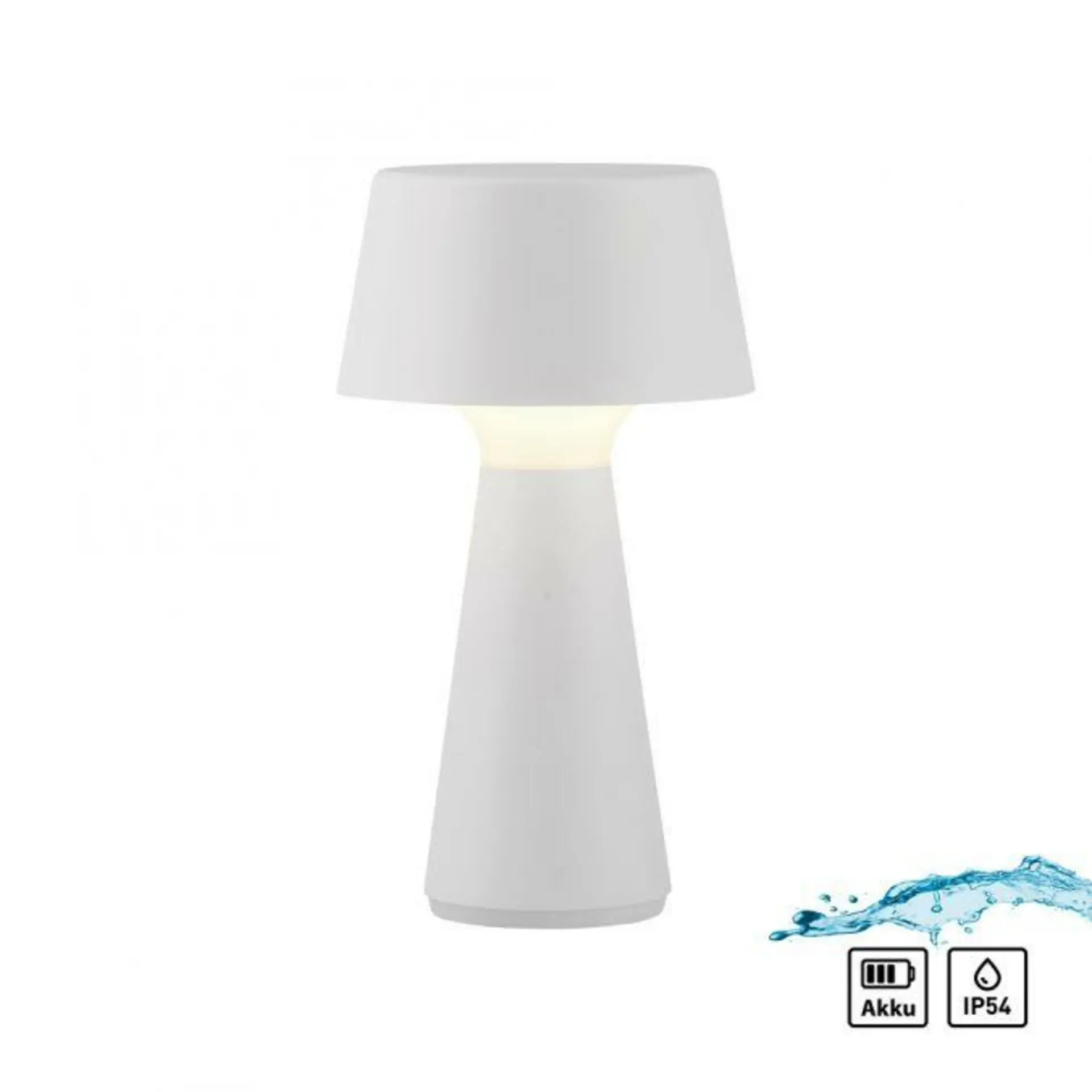 LD 19260-16 ABERA LED stolní lampa na baterie bílá dotykový stmívač IP54 USB vnitřní i venkovní použití 3000K - JUST LIGHT