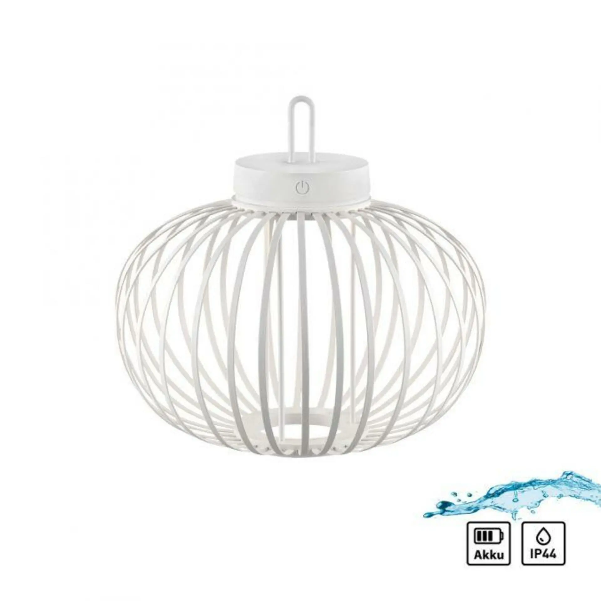 LD 19304-16 AKUBA LED stolní lampa průměr 36cm bílá na baterie USB IP44 stmívatelné dotykem 2700K - JUST LIGHT