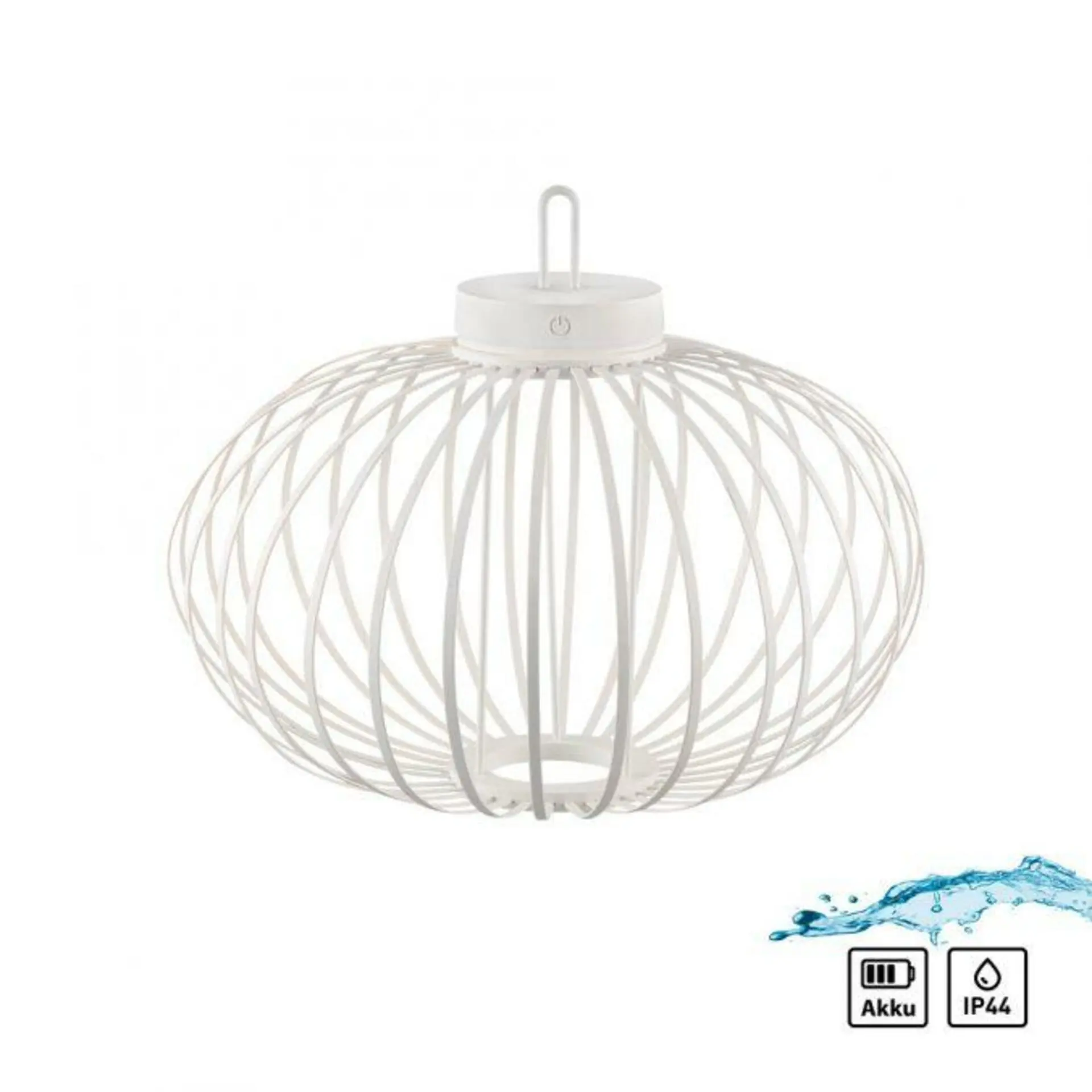 LD 19305-16 AKUBA LED stolní lampa průměr 46cm bílé na baterie USB IP44 stmívatelné dotykem 2700K - JUST LIGHT