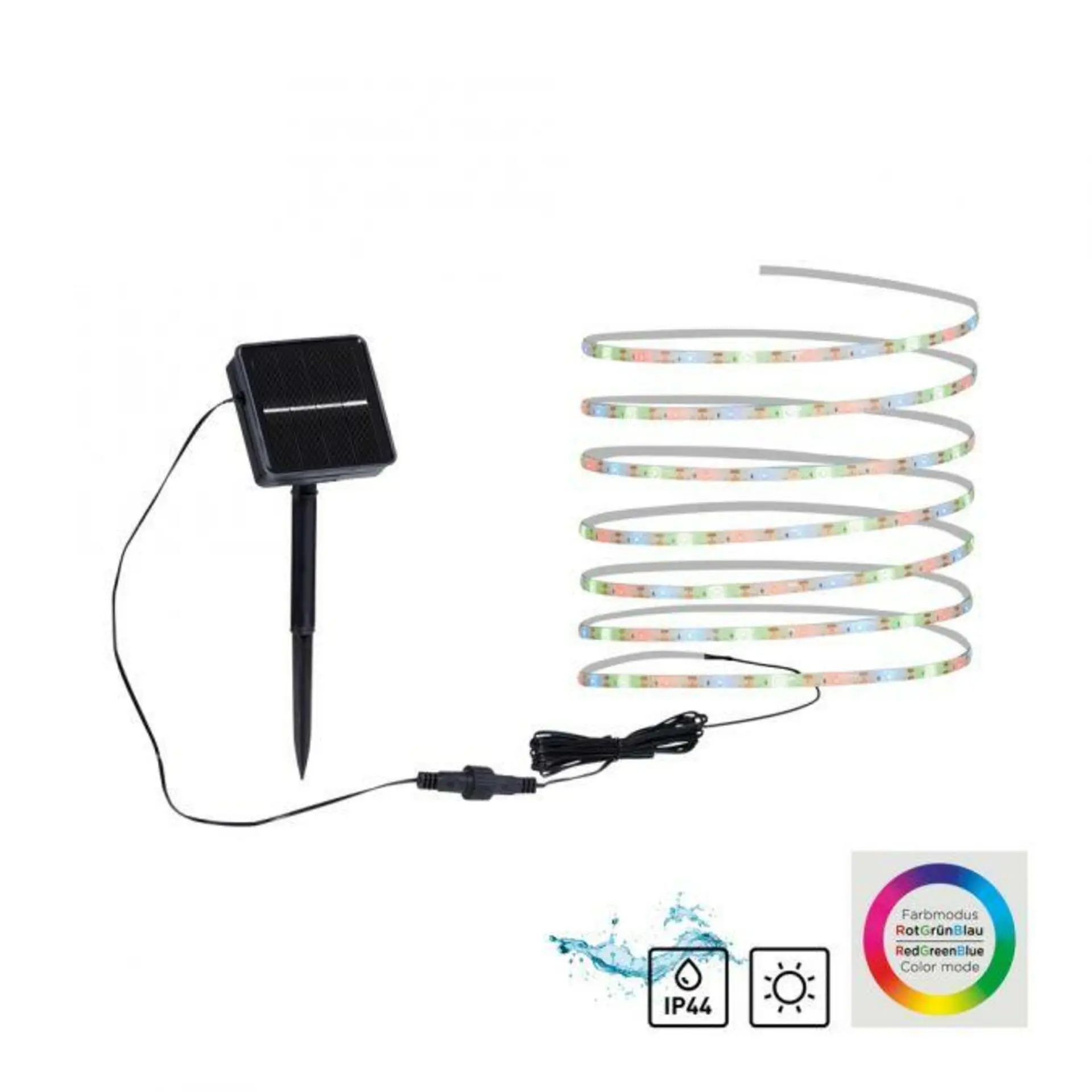 LD 19971-18 TEANIA SOL LED solární LED pásek 8 barevných módů pro venkovní použití IP44 zápich RGB - JUST LIGHT