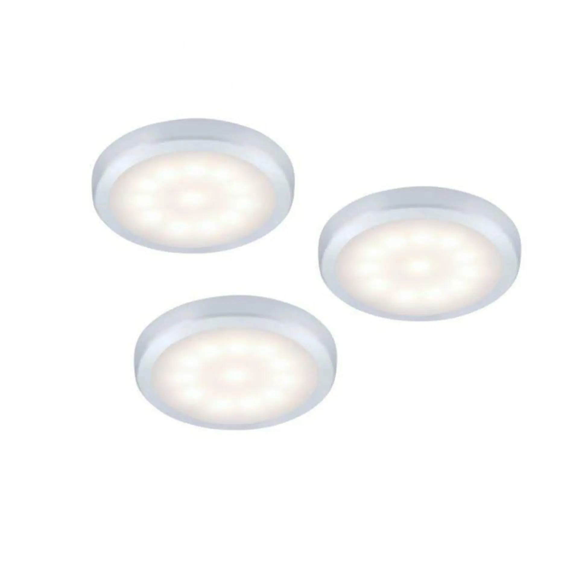 LEUCHTEN DIREKT is JUST LIGHT LED skříňková svítidla 3ks sada, vč. kabeláže, stříbrná 3000K