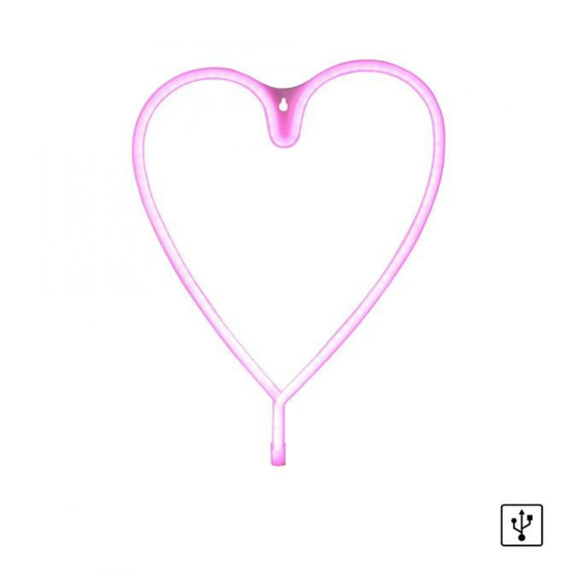 LD 85020-87 NEON-HERZ LED nástěnné svítidlo SRDCE růžové USB, šňůrový vypínač, dekorativní - LEUCHTEN DIREKT / JUST LIGHT