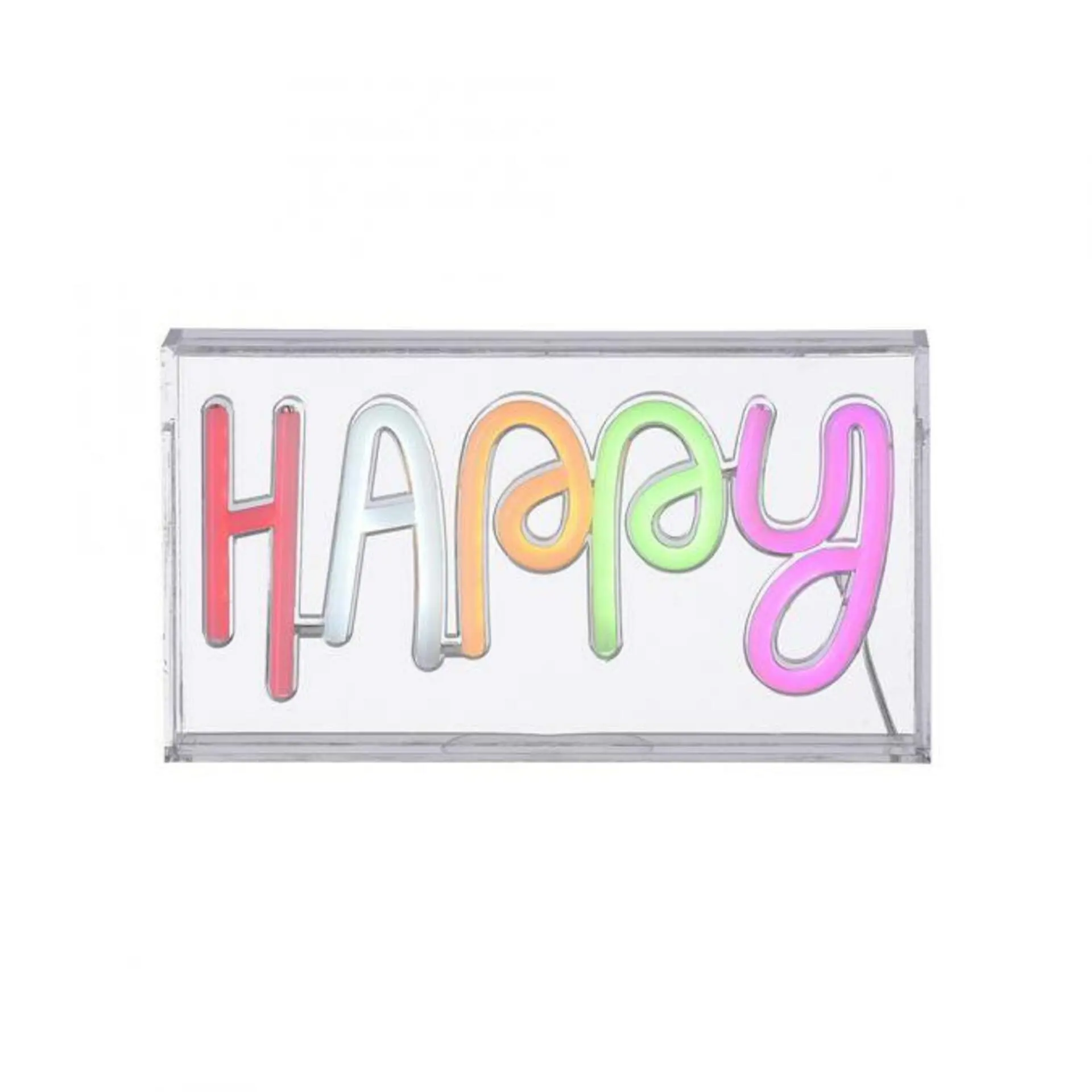 LD 85027-70 NEON-HAPPY LED nástěnné svítidlo nápis HAPPY vícebarevné USB vypínač dekorativní - LEUCHTEN DIREKT / JUST LIGHT