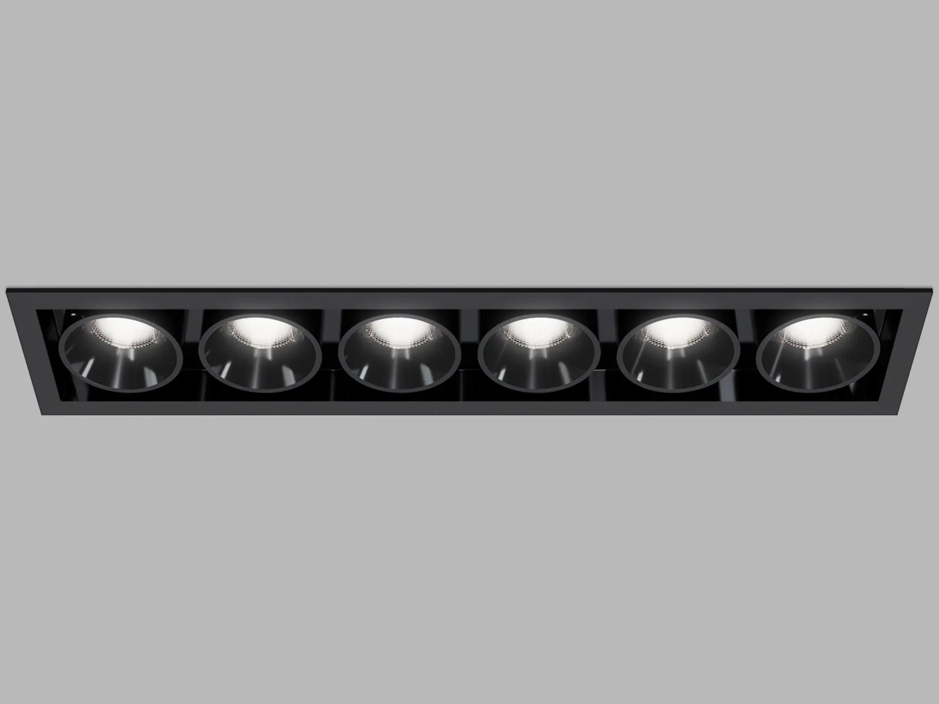 LED2 2560873D Zápustné svítidlo RIVA MAXI 6, B DALI/PUSH 30W 2700K/3000K/4000K UGR černá