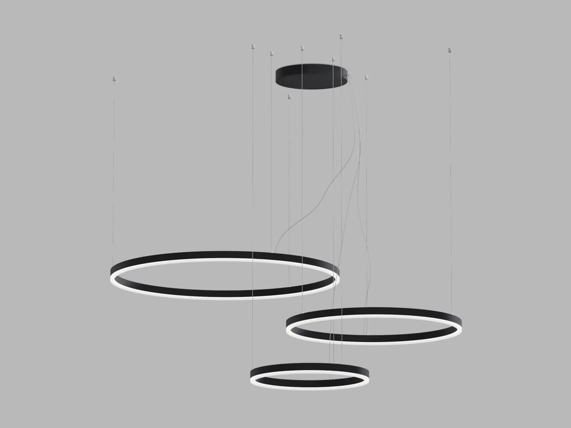 LED2 3274773DT LED2 Závěsné svítidlo CIRCLE SET 3 P-Z, B TRIAC 136W 2700K/3000K/4000K černá - LED2 Lighting